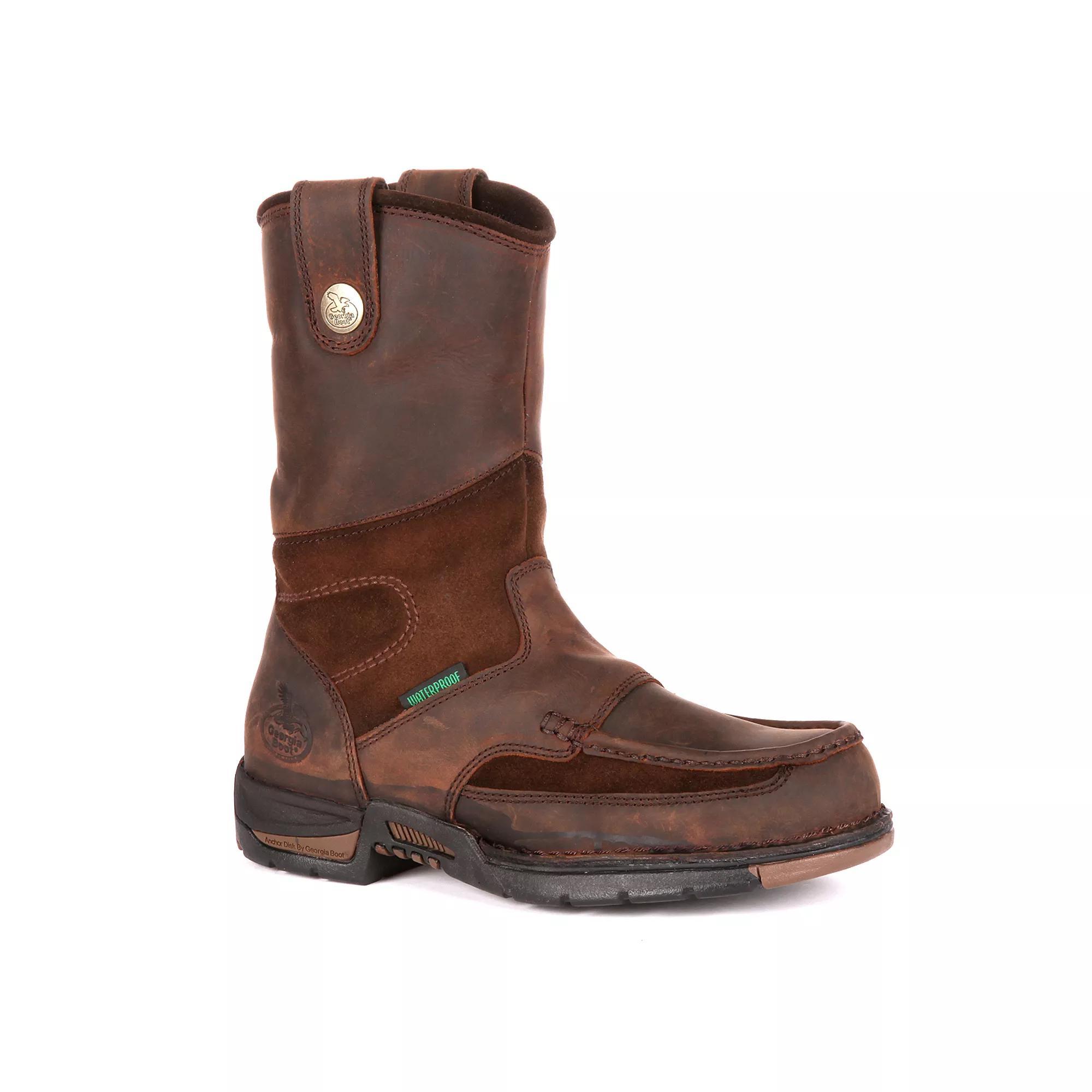 Georgia Boots Athens Men's 10-in. Waterproof Wellington Work Boots, Size: 8 Medium, Brown Product Image