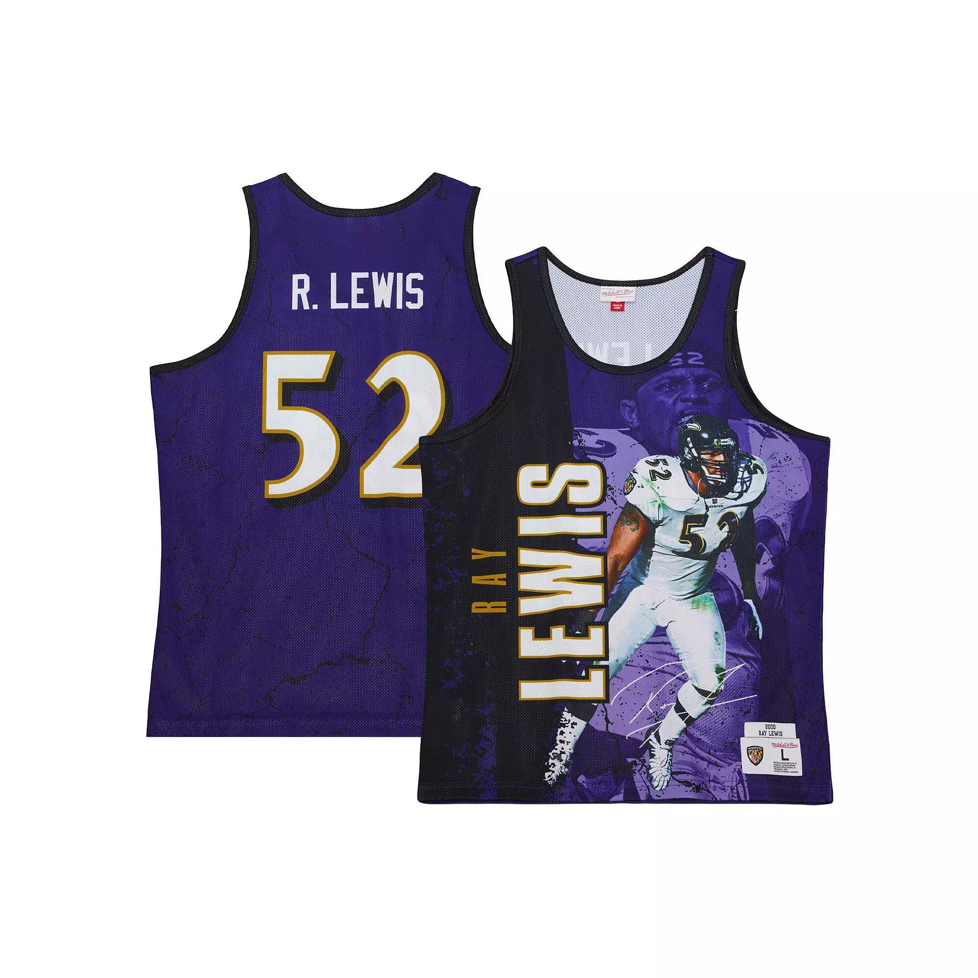Men's Mitchell & Ness Ray Lewis Purple Baltimore Ravens 2000 Player Burst Tank Top, Size: 2XL Product Image