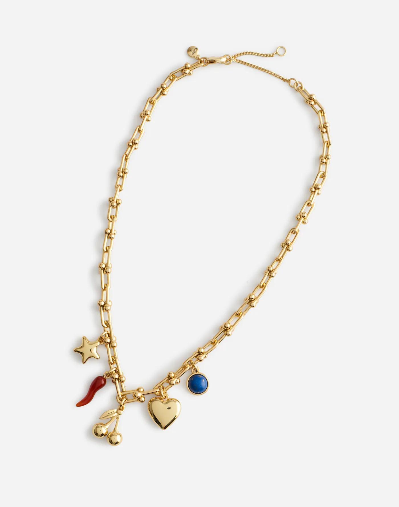Semiprecious U-Link Charm Necklace Product Image
