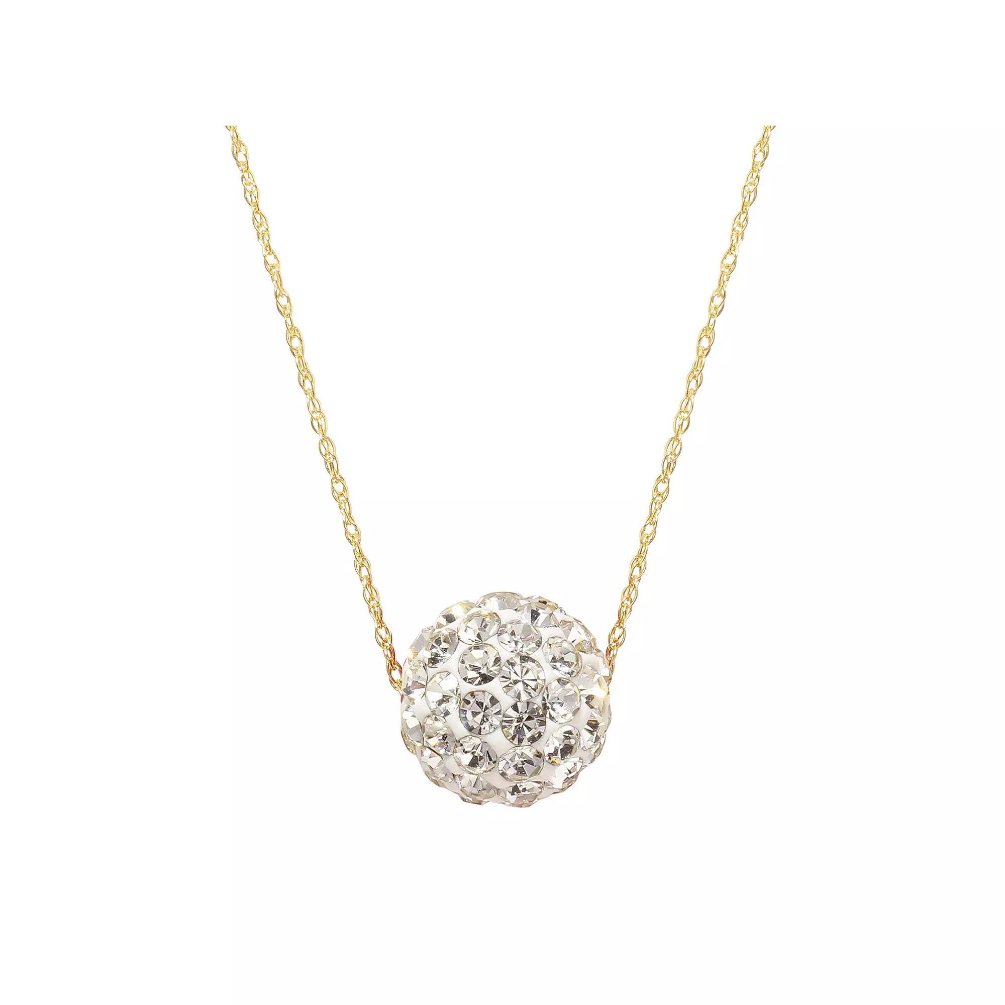 14K Gold White Crystal Necklace, Women's, Size: 18" Product Image