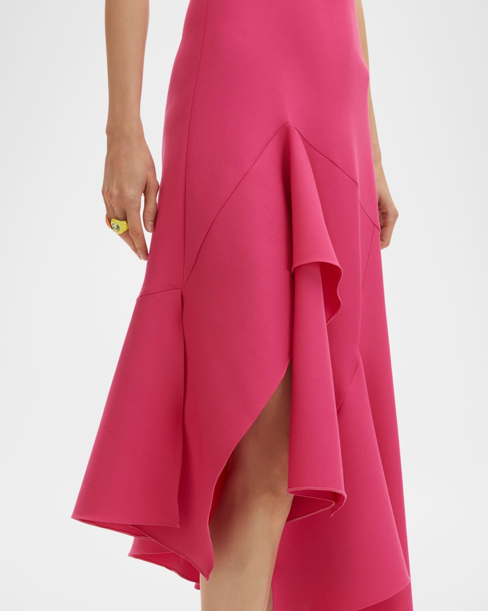 Sleeveless Asymmetric Drape-Hem Midi Dress Product Image
