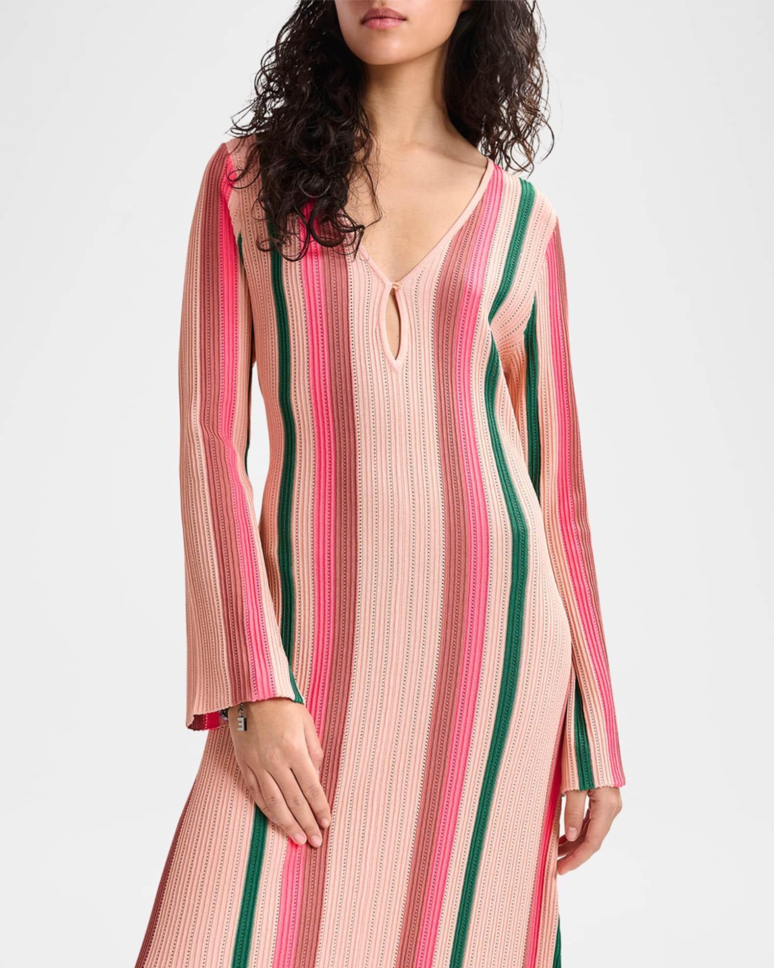 Hiscape Striped Knit Maxi Dress Product Image