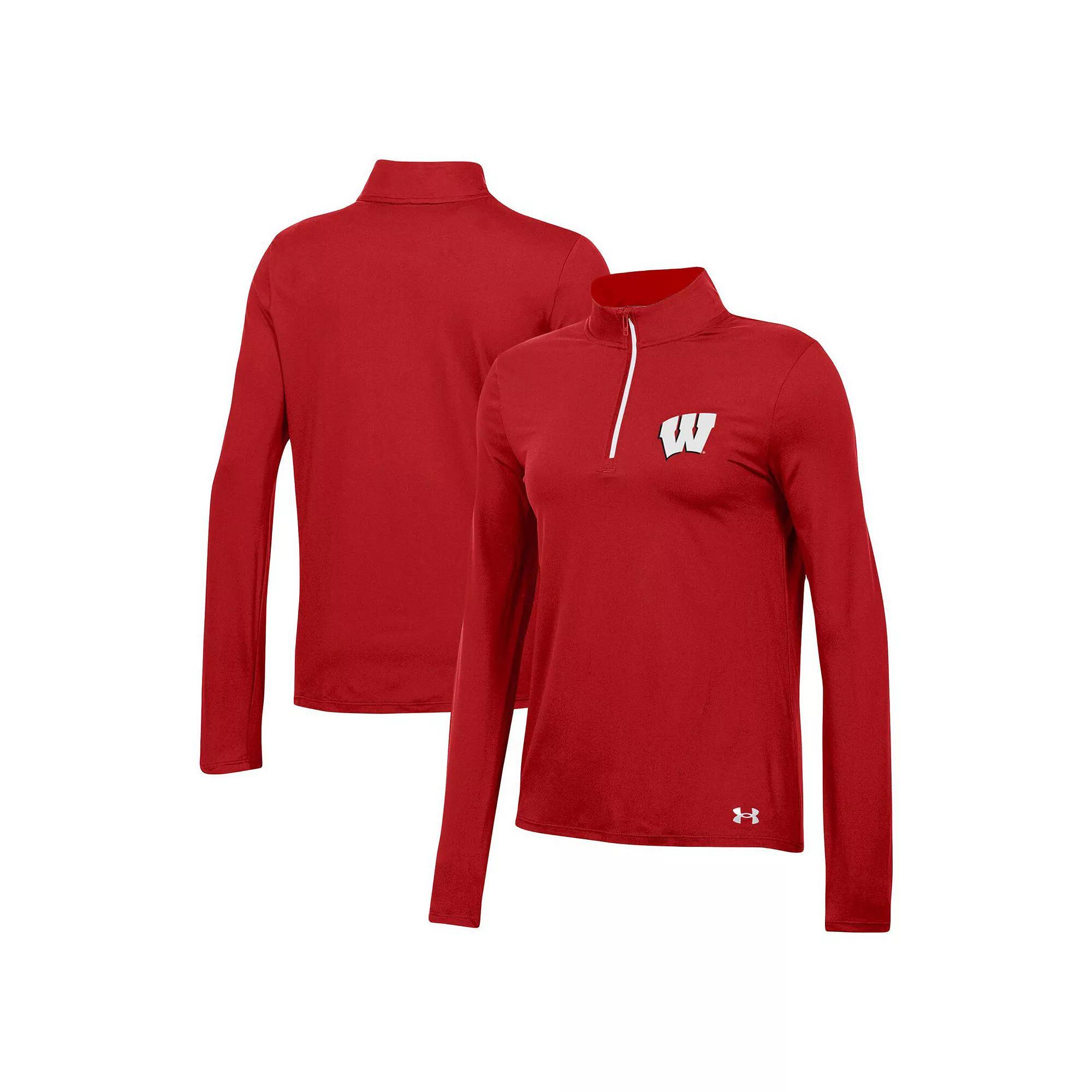 Women's Under Armour Red Wisconsin Badgers Gameday Knockout Quarter-Zip Top, Size: XS Product Image