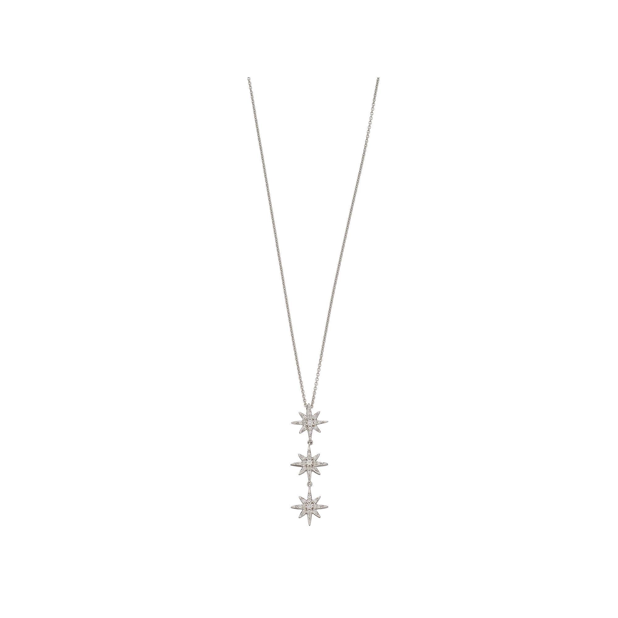 Simply Vera Vera Wang Sterling Silver 1/4 Carat T.W. Diamond 3-Star Pendant Necklace, Women's, Size: 18" Product Image