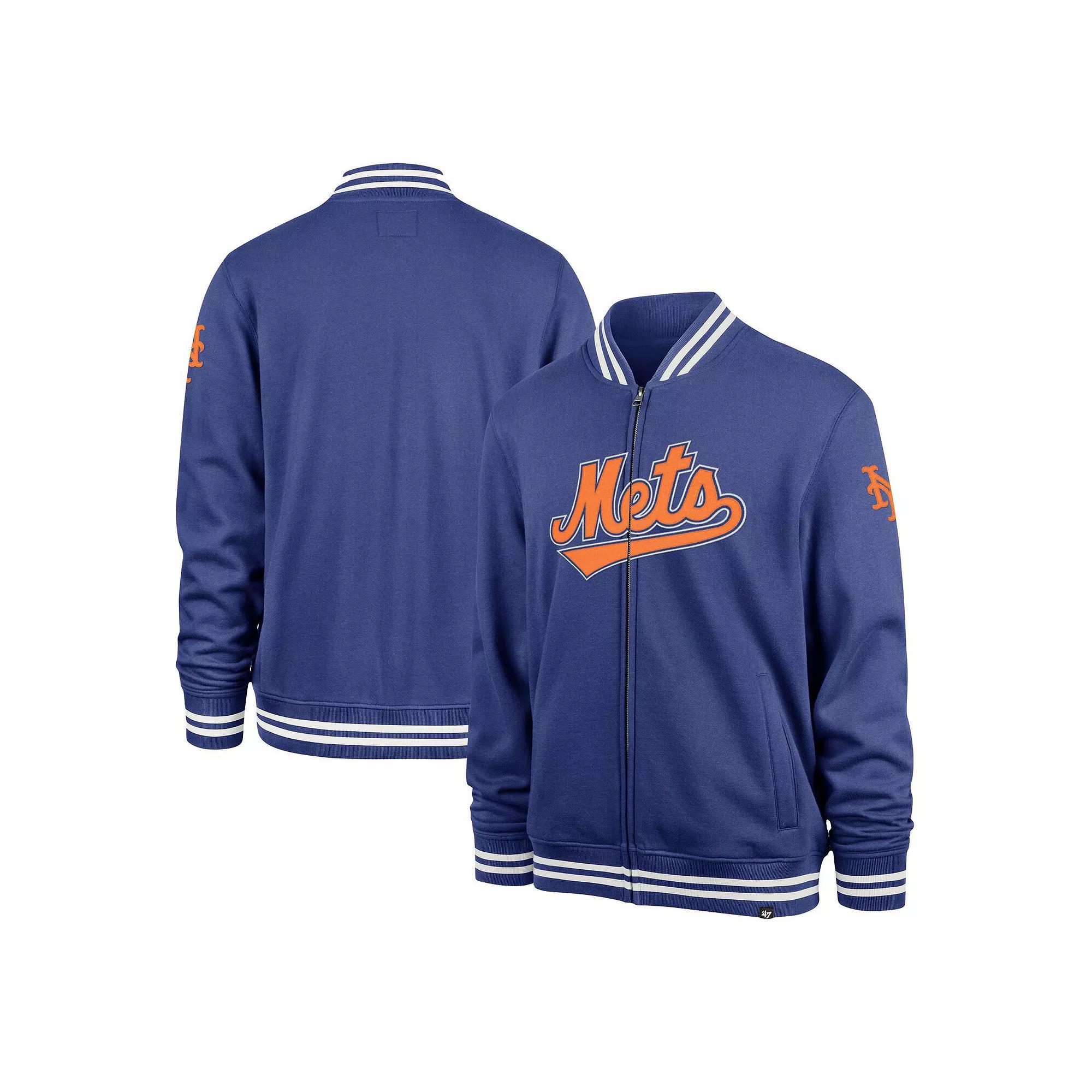 Men's '47 Royal New York Mets Wax Pack Pro Camden Full-Zip Track Jacket, Size: XL, Blue Product Image