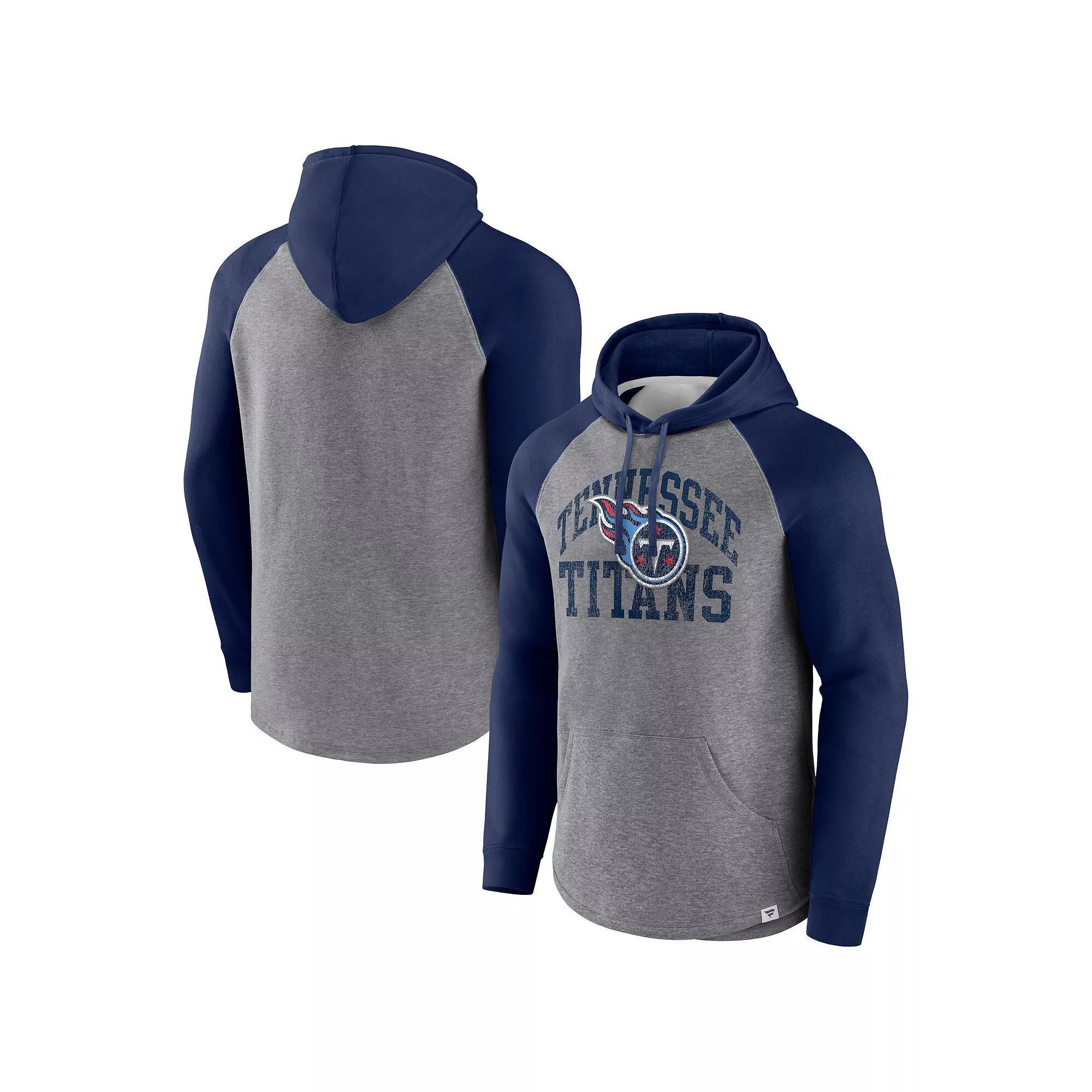Men's Fanatics Branded Heather Gray Tennessee Titans Favorite Arch Raglan Pullover Hoodie, Size: Large, Grey Product Image