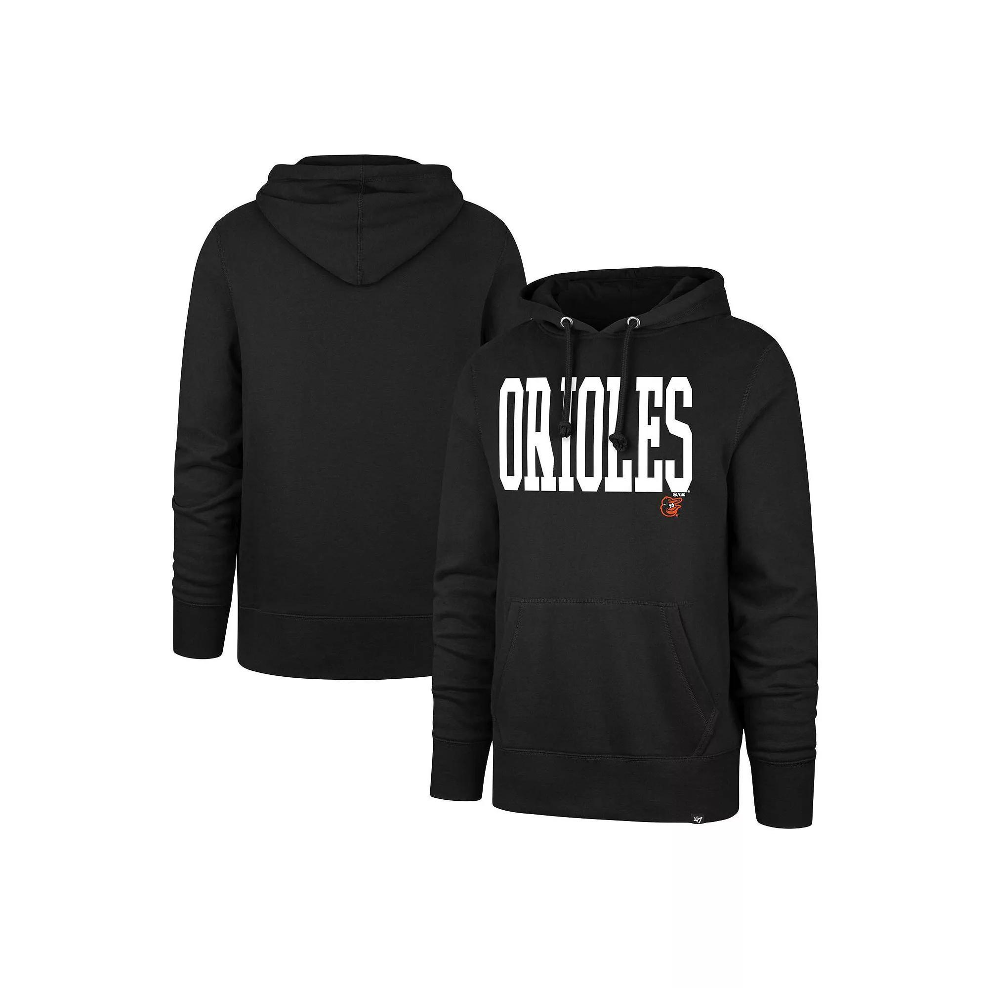 Men's '47 Black Baltimore Orioles Dime Headline Pullover Hoodie, Size: Medium Product Image