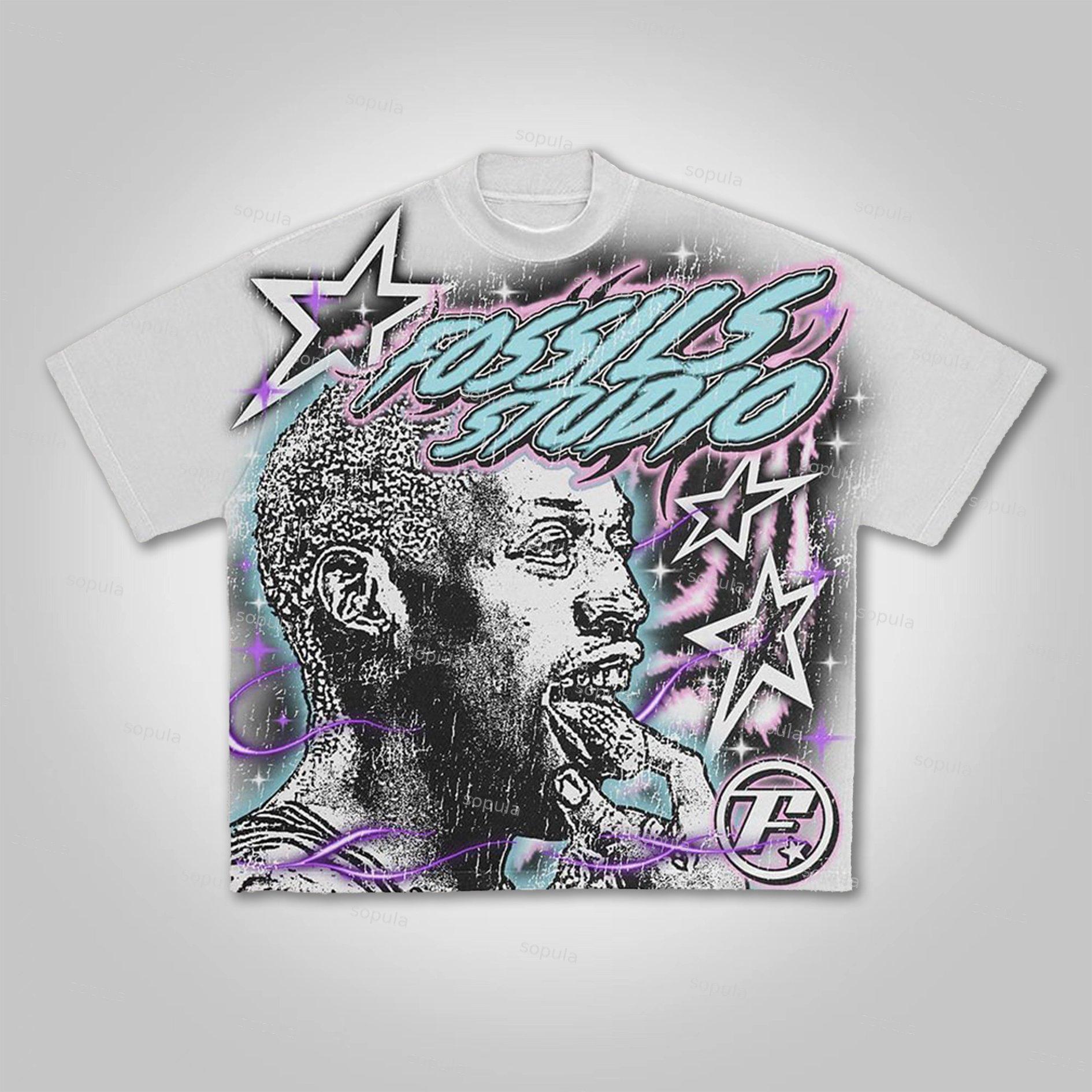 Vintage Basketball Legend Graphic Cotton White T-Shirt Product Image