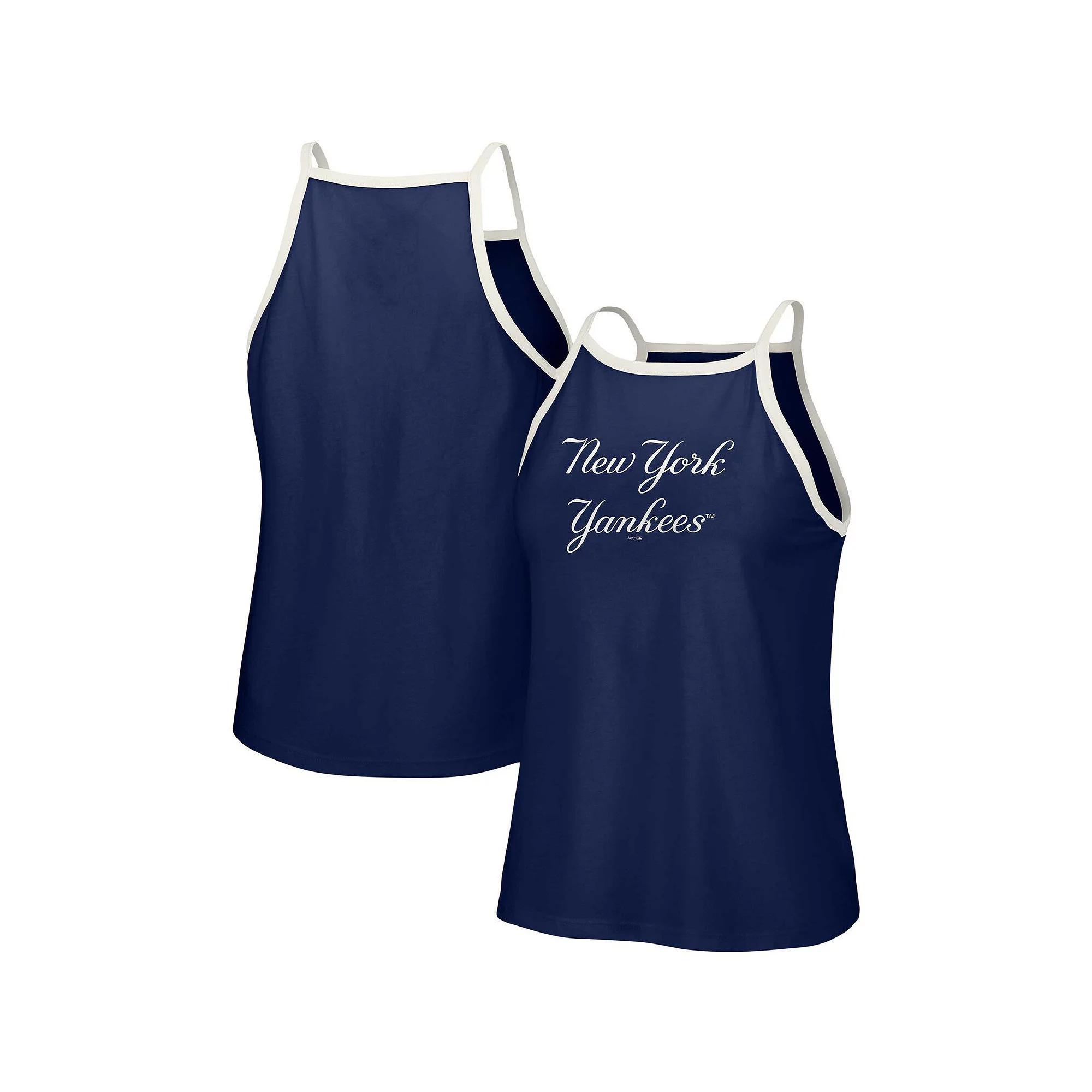 Womens Lusso Style New York Yankees Nadine Halter Tank Top Blue Product Image