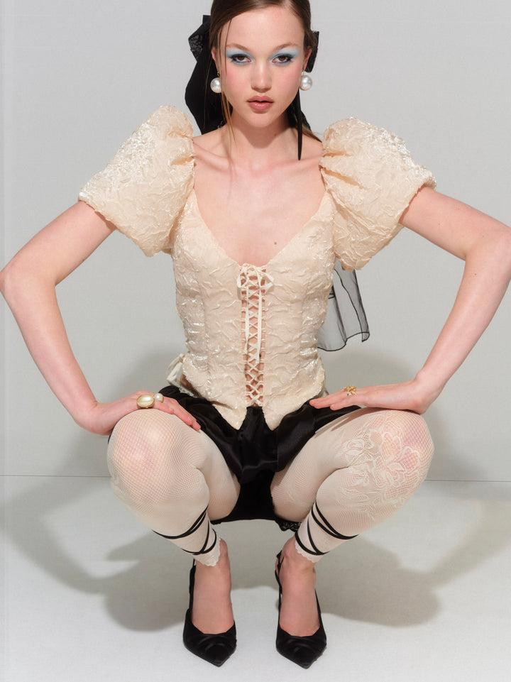 Frosted Organza Top — Ivory Product Image