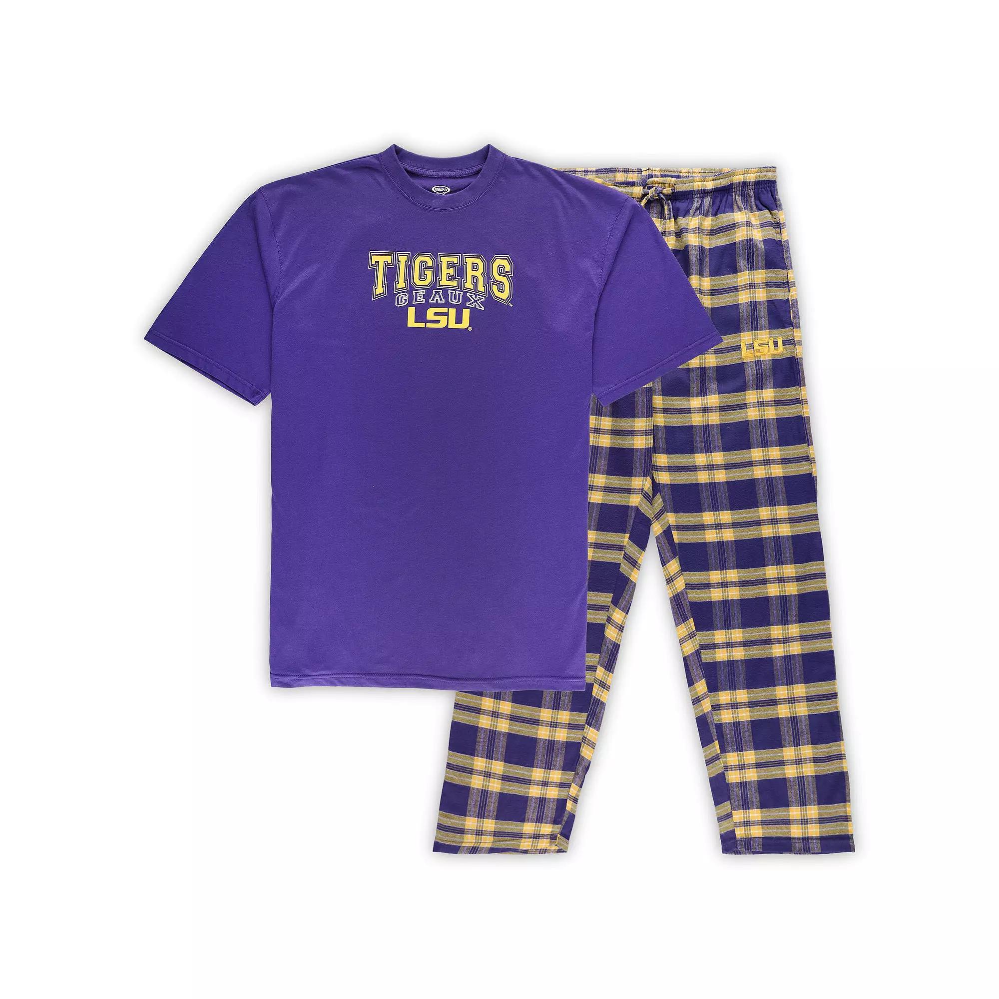 Men's Profile Purple LSU Tigers Big & Tall 2-Pack T-Shirt & Flannel Pants Set, Size: 5XB Product Image