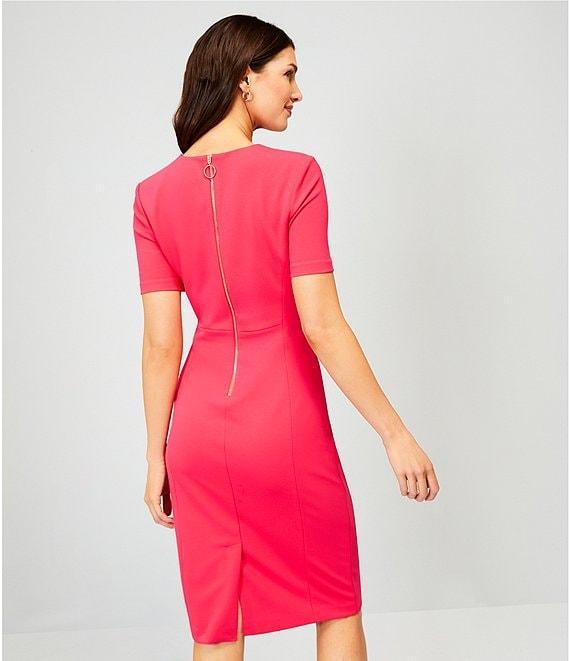 Investments Scuba Crepe Short Sleeve Sheath Dress Product Image