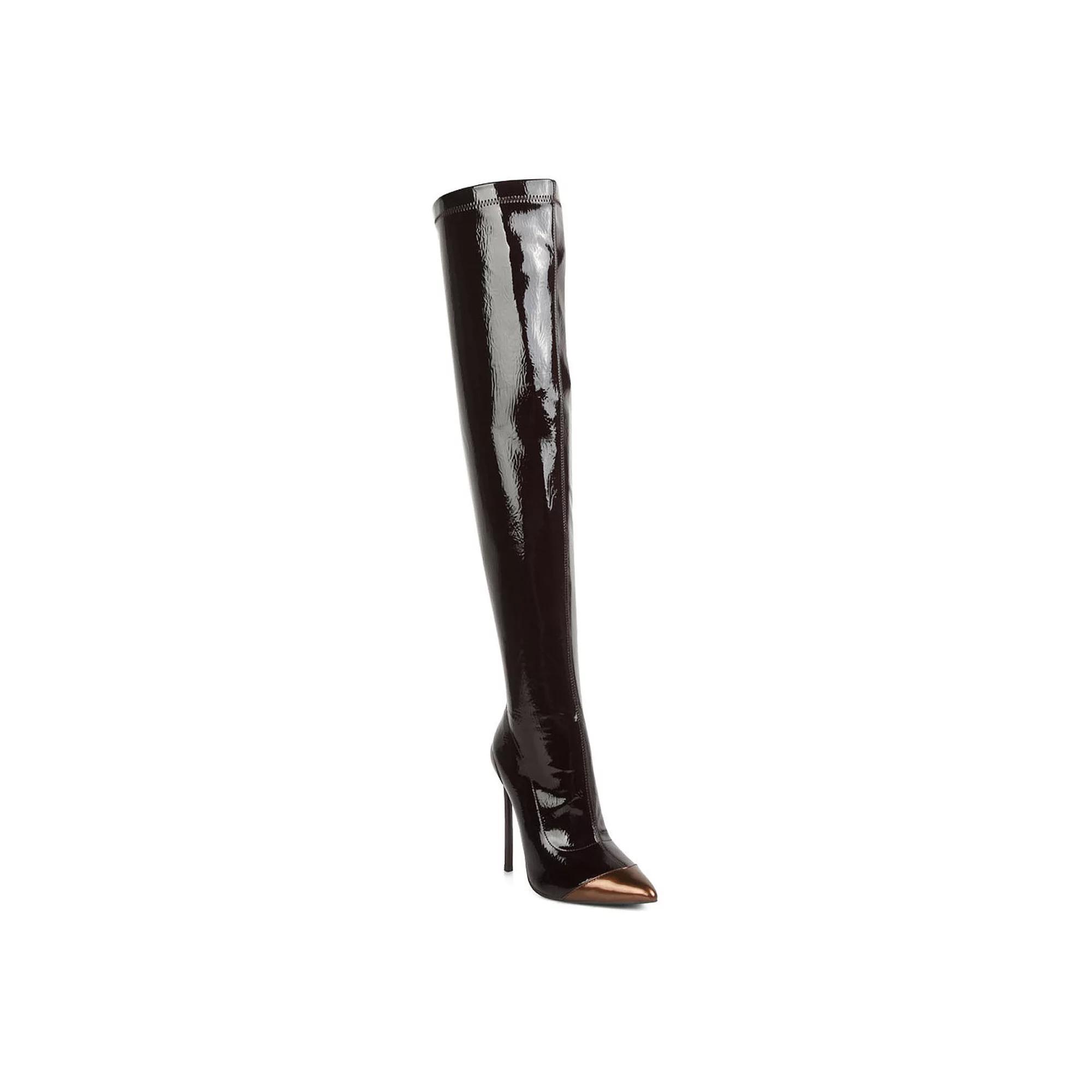 London Rag Chimes Women's Thigh-High Boots, Size: 5, Dark Brown Product Image