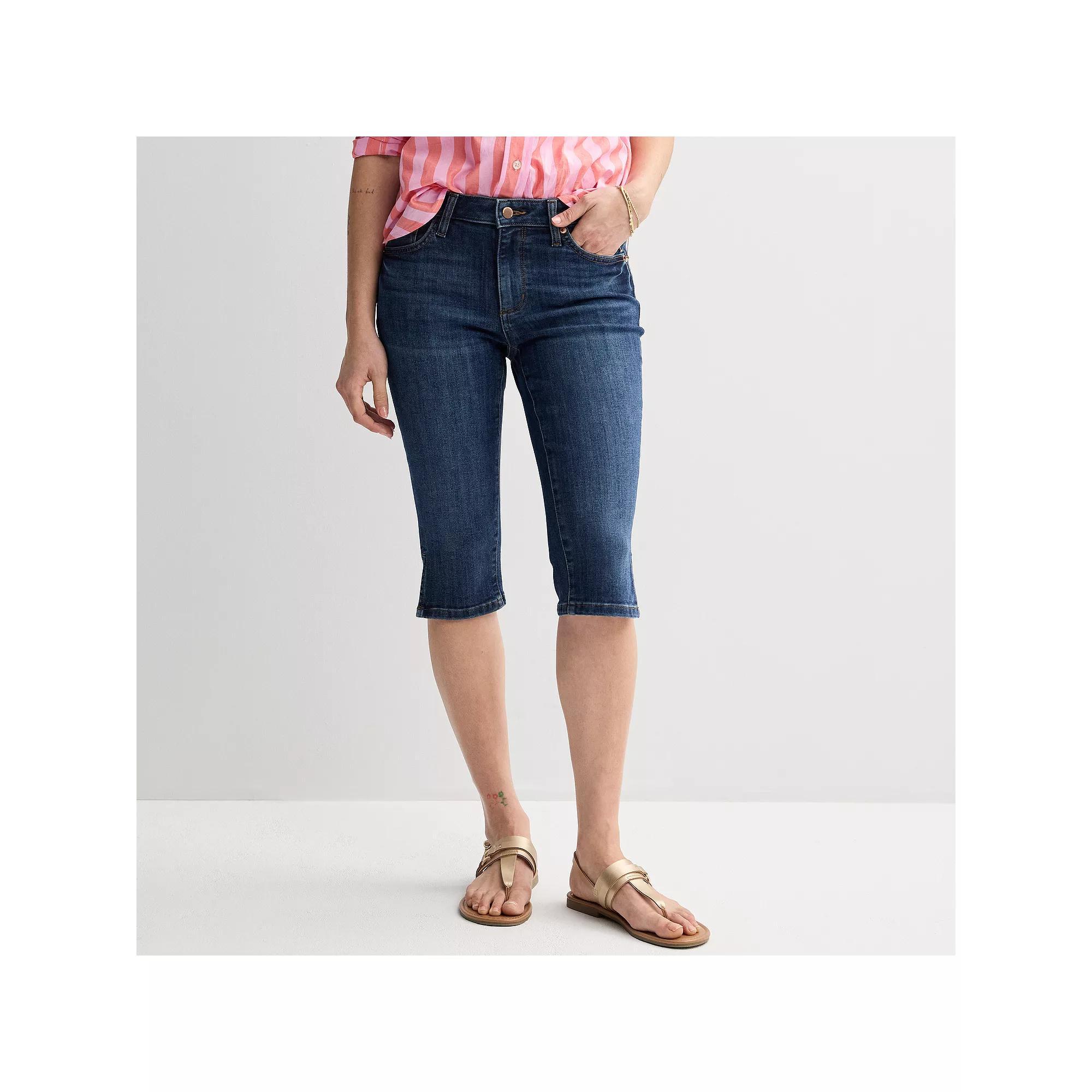 Women's Sonoma Goods For Life® Mid Rise Capris, Size: 12 Regular, Dark Blue Product Image