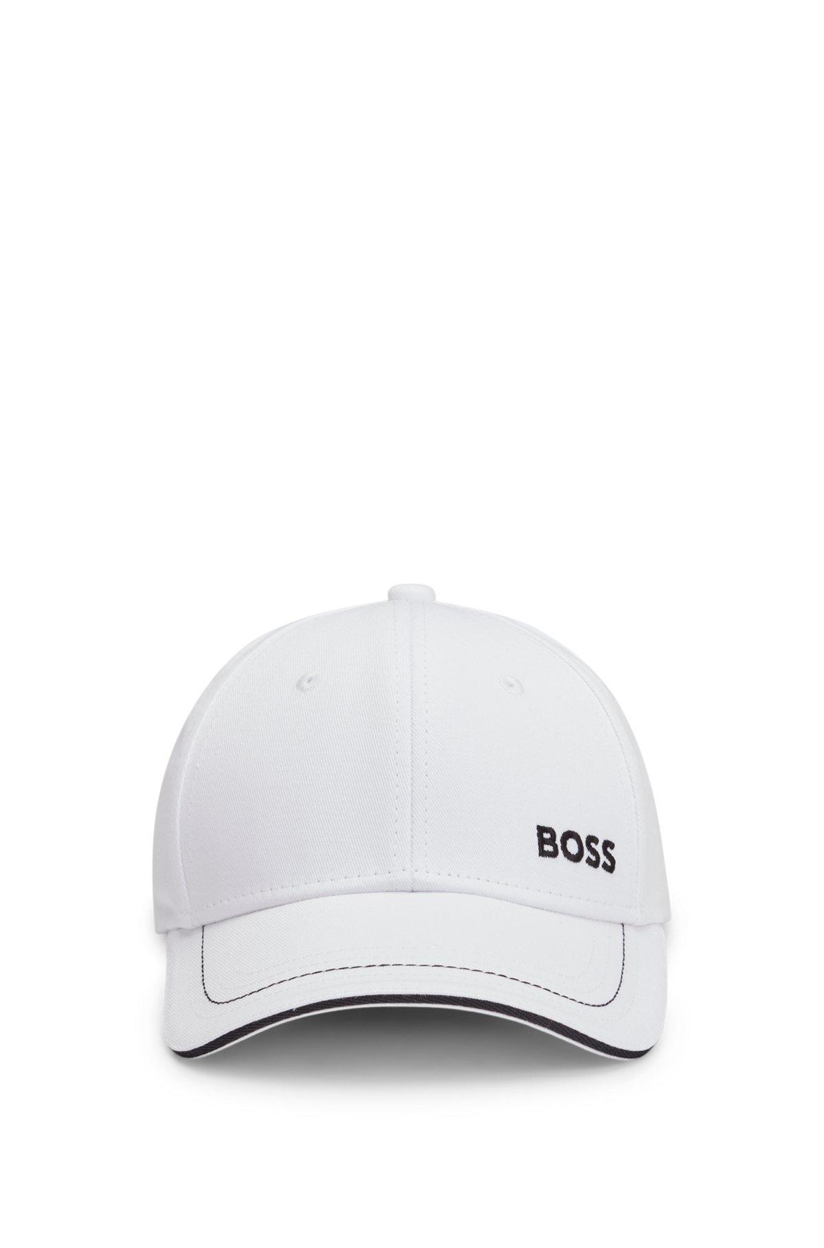 BOSS - Cotton-twill cap with embroidered logo - White Product Image