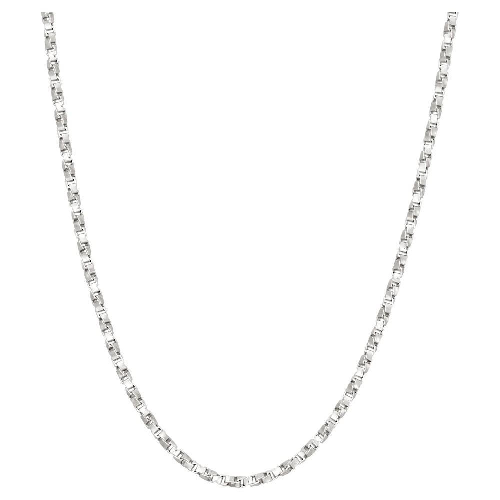 Jordan Blue Sterling Silver Box Chain Necklace, Women's, Size: 18", Grey Product Image