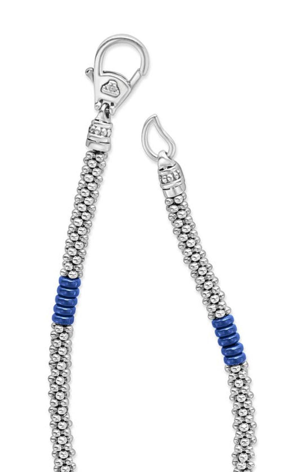 LAGOS Blue Caviar Ceramic Station Necklace In Silver Product Image