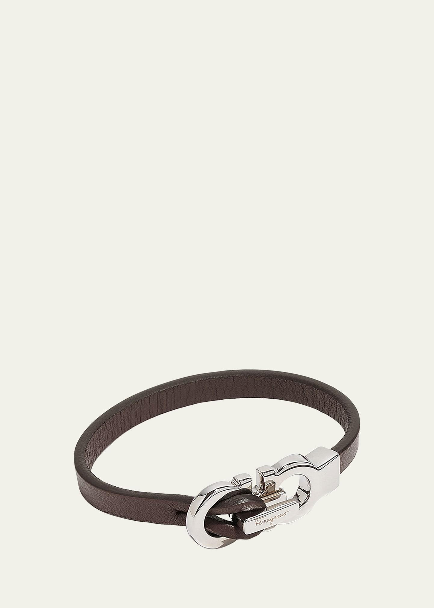 Mens Gancini Leather Bracelet Product Image