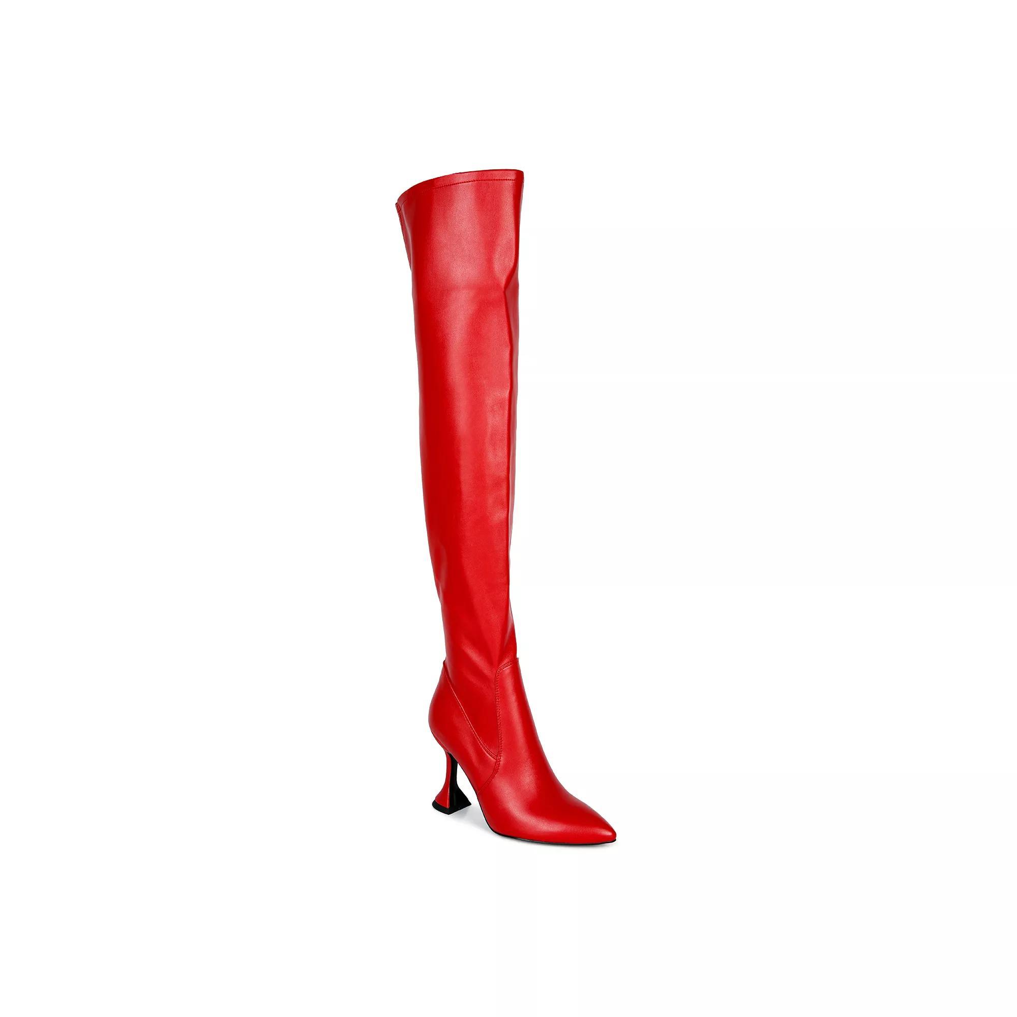 London Rag Brandy Women's Thigh-High Boots, Size: 5, Red Product Image