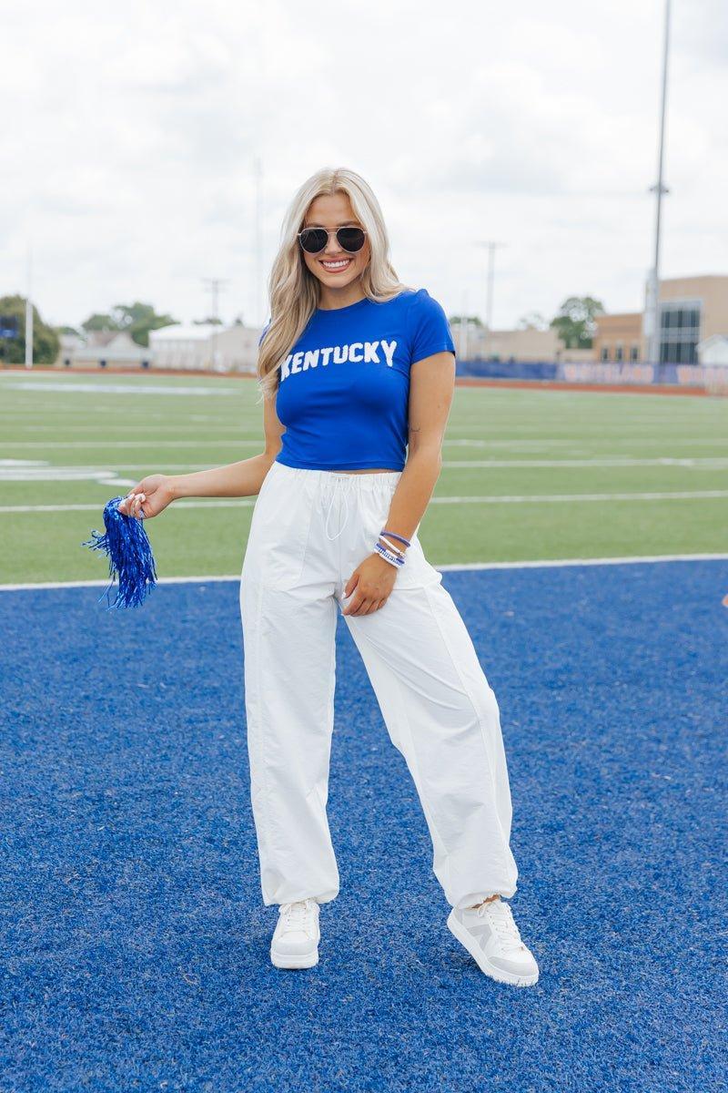 Game On White Parachute Pants - FINAL SALE Product Image