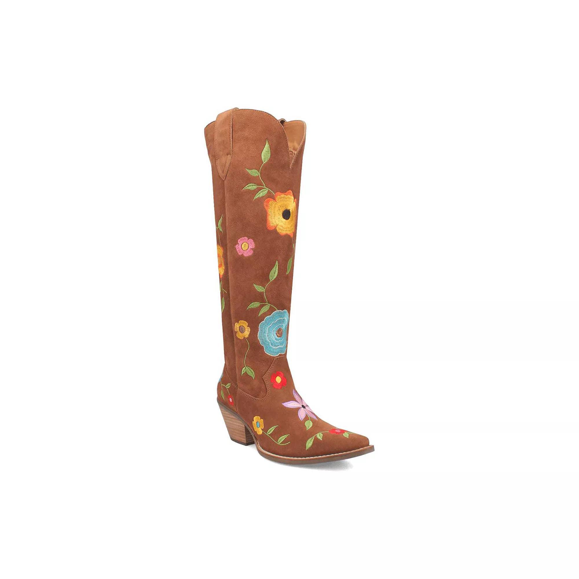 Dingo Flower Power Women's Suede Boots, Size: 8, Brown Product Image