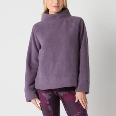 Xersion Womens Teddy Sherpa Funnel Neck Long Sleeve Sweatshirt Product Image