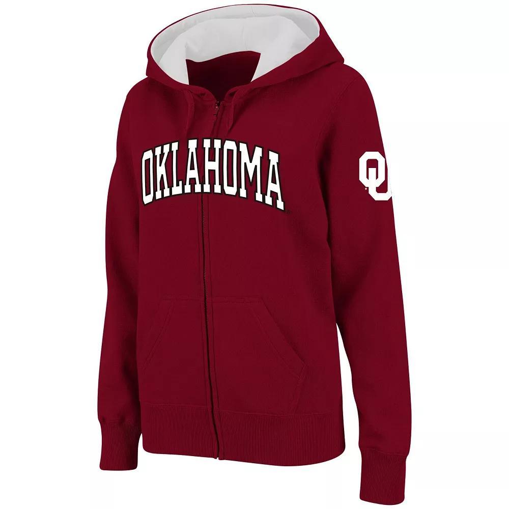 Women's Stadium Athletic Crimson Oklahoma Sooners Arched Name Full-Zip Hoodie, Size: Small, Red Product Image