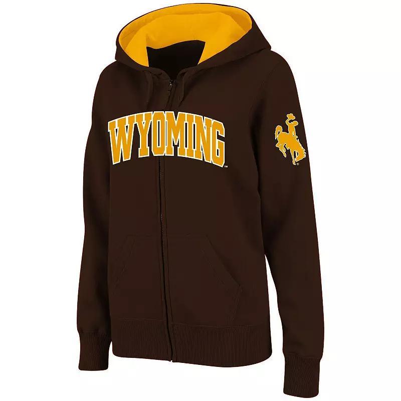 Women's Stadium Athletic Brown Wyoming Cowboys Arched Name Full-Zip Hoodie, Size: Large, Wyo Brown Product Image