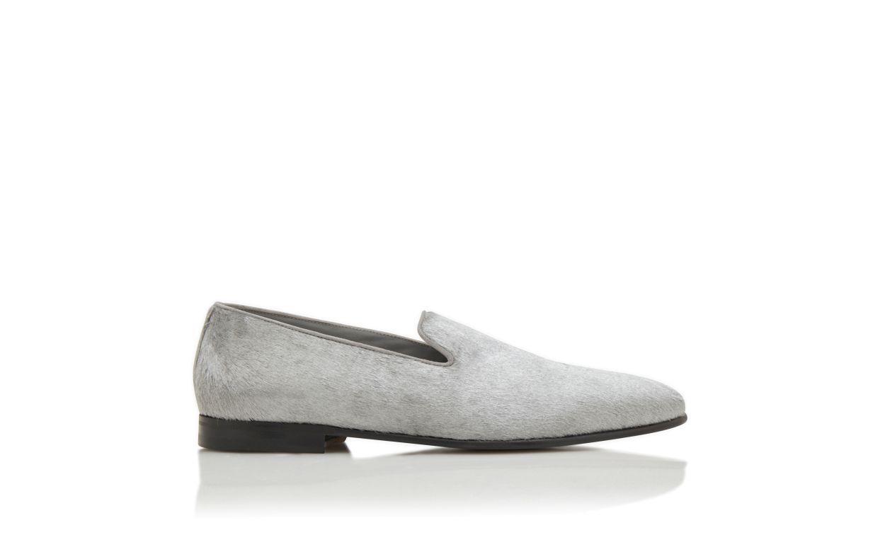 MARIO Silver Calf Hair Loafers Product Image