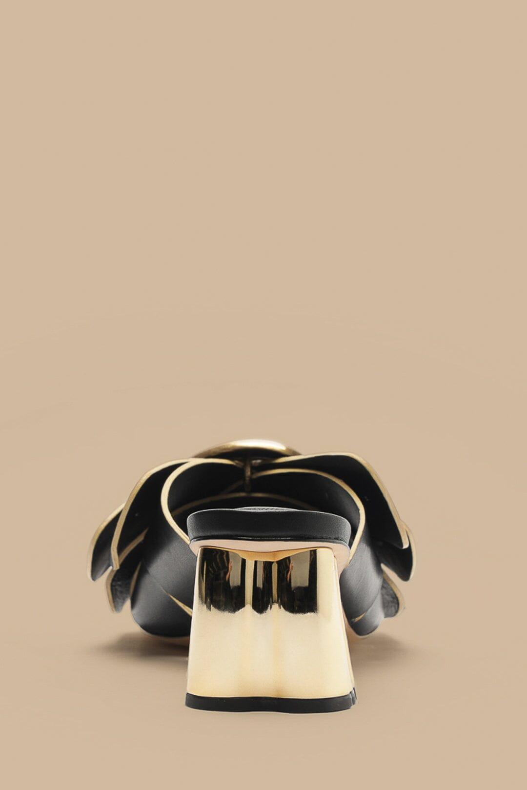 Black Daisy Heeled Mule Product Image