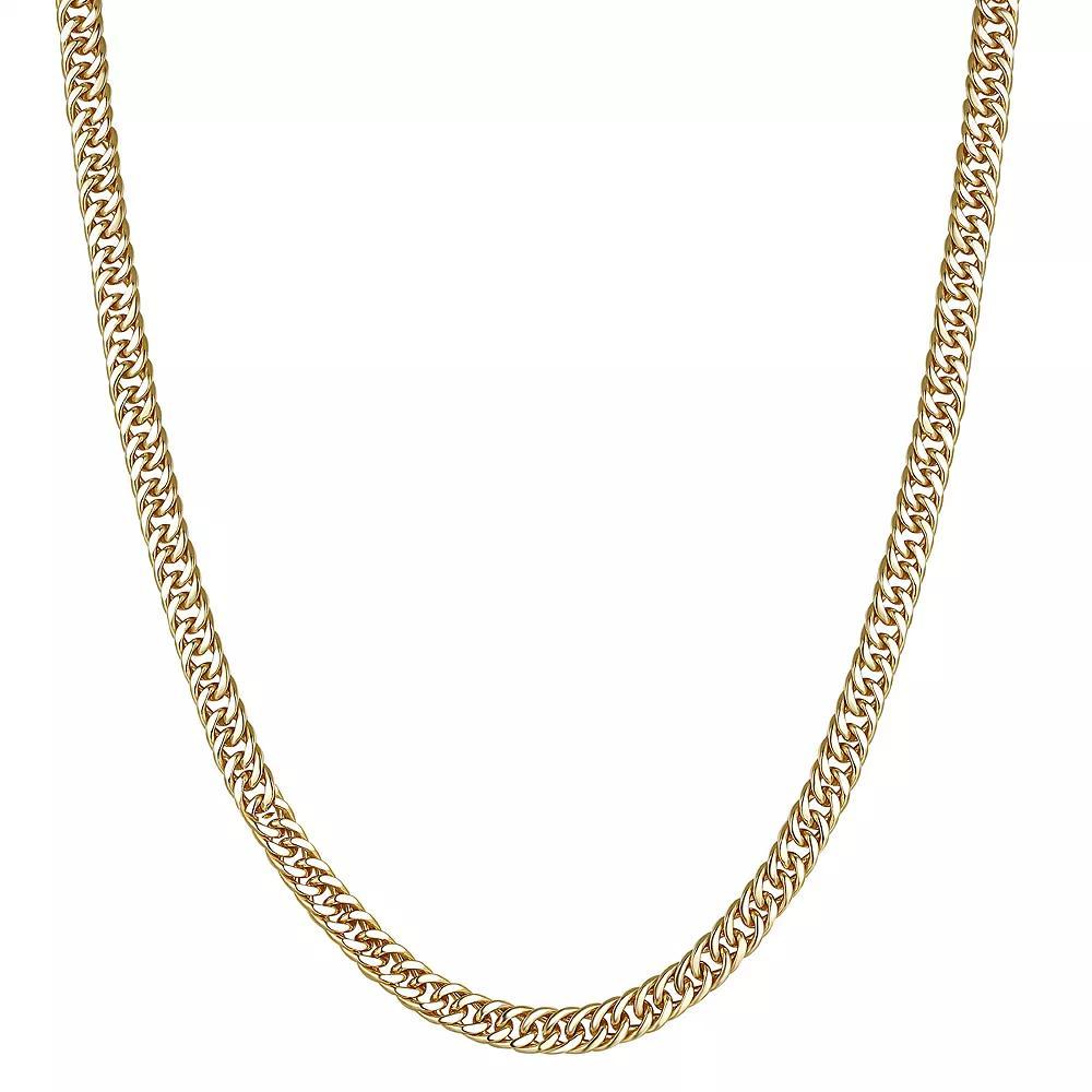 Men's 14k Gold Over Sterling Silver Miami Cuban Curb Chain, Size: 24", Gold Tone Product Image