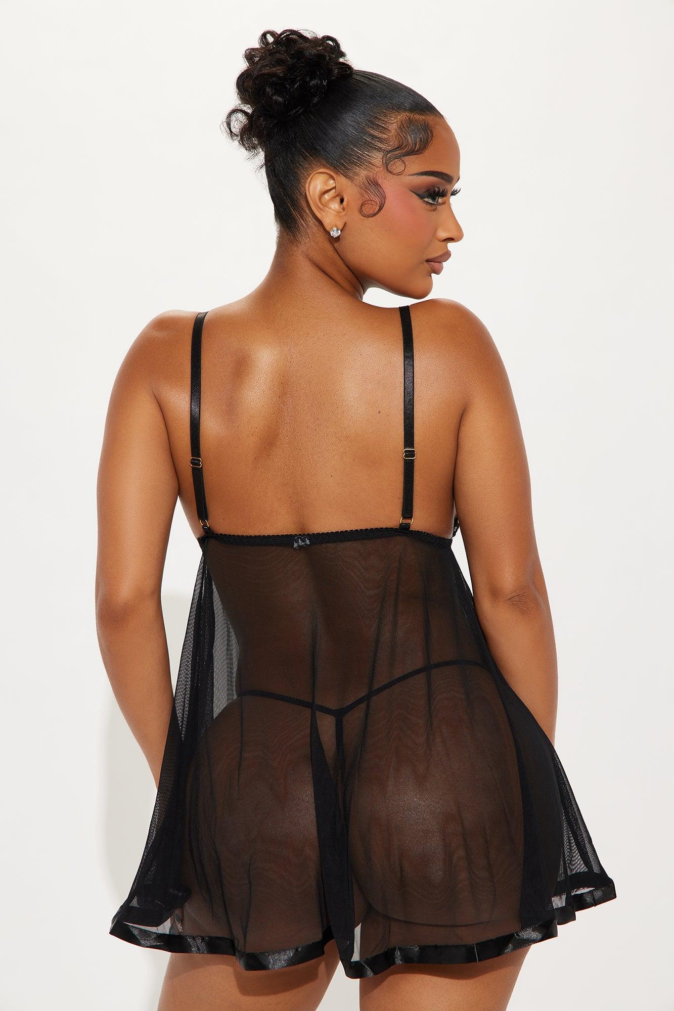 In For A Treat Mesh Babydoll - Black Product Image