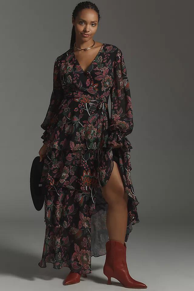 Hutch Long-Sleeve V-Neck Wrap Maxi Dress Product Image