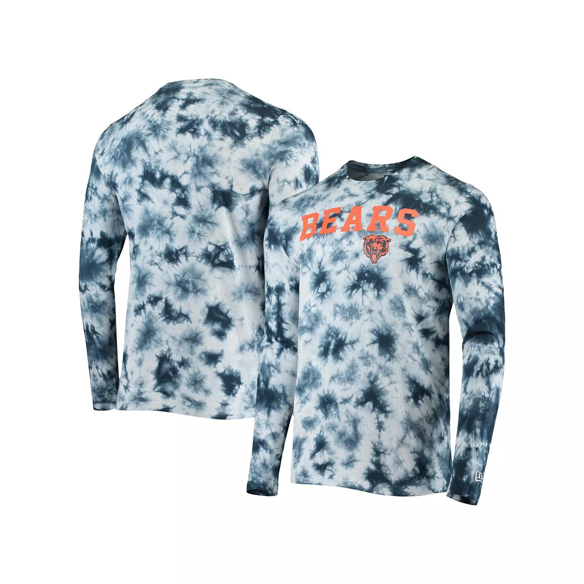 Men's New Era Navy Chicago Bears Tie-Dye Long Sleeve T-Shirt, Size: Medium, Blue Product Image