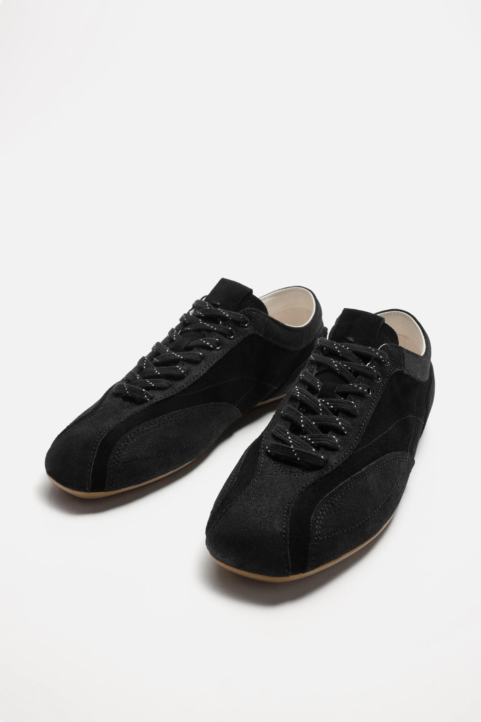 LEATHER RETRO STYLE SNEAKERS Product Image