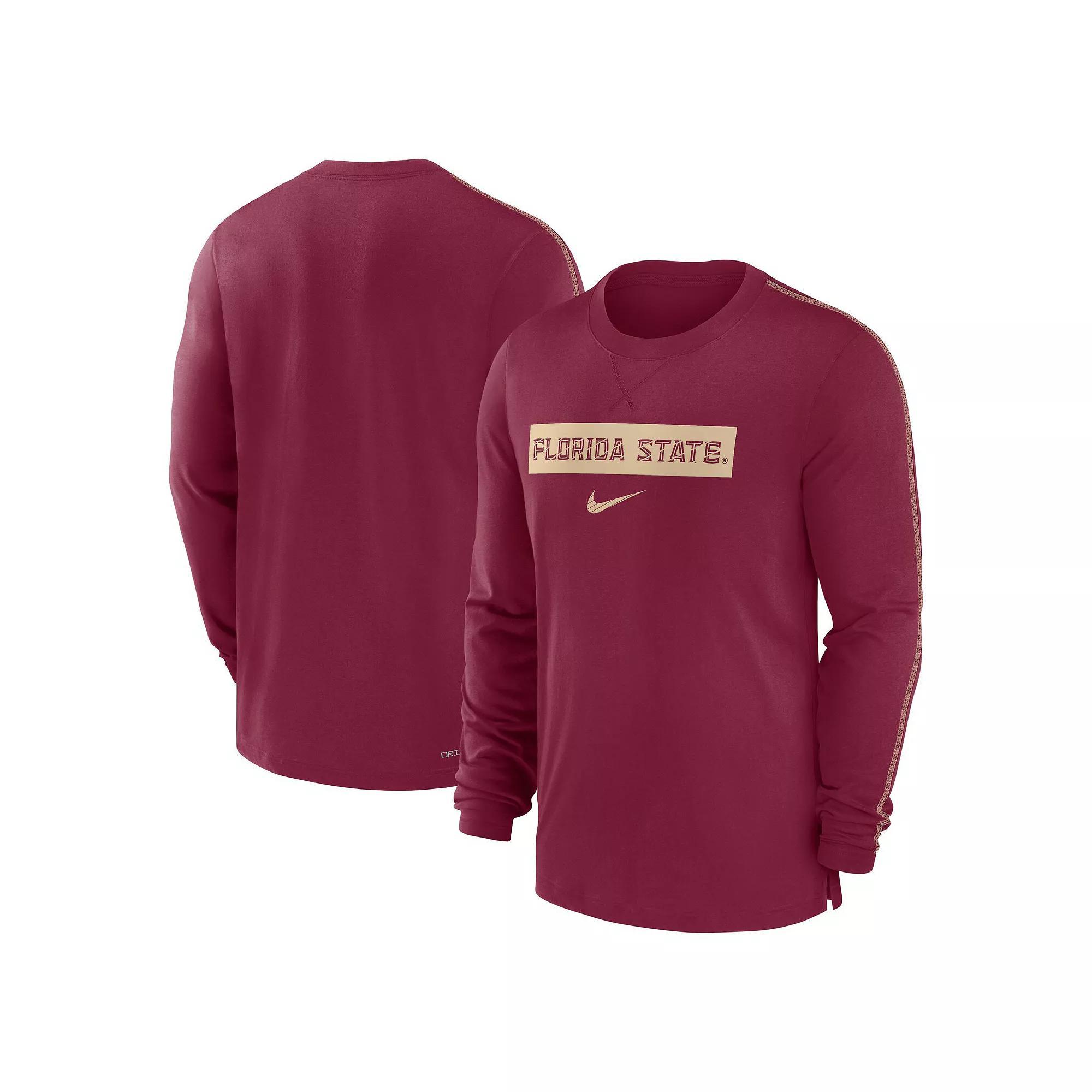 Men's Nike Garnet Florida State Seminoles 2024 Sideline Player Tri-Blend Performance Long Sleeve T-Shirt, Size: 2XL, Red Product Image