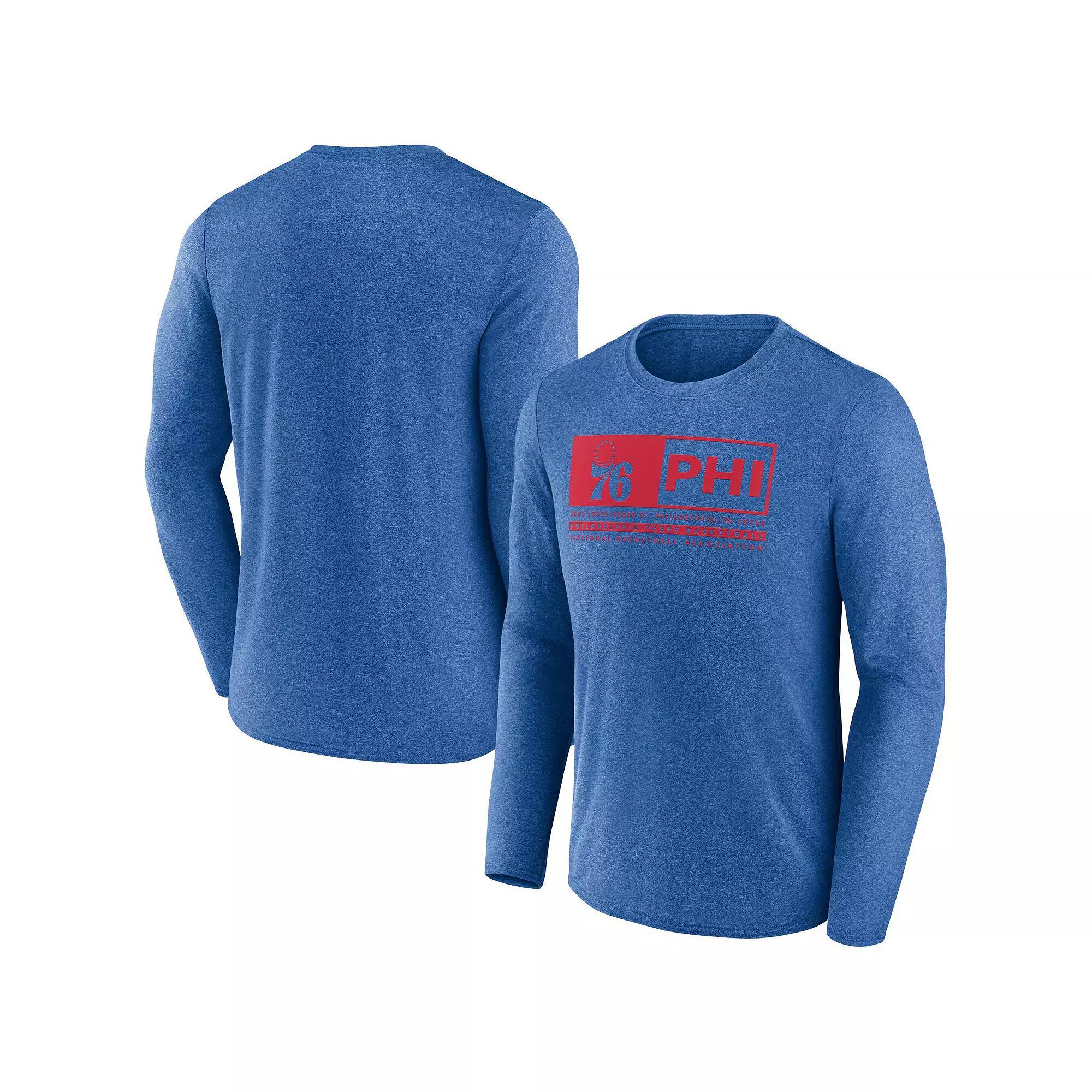 Men's Fanatics Branded Heather Royal Philadelphia 76ers Three-Point Play T-Shirt, Size: 2XL, 76r Blue Product Image