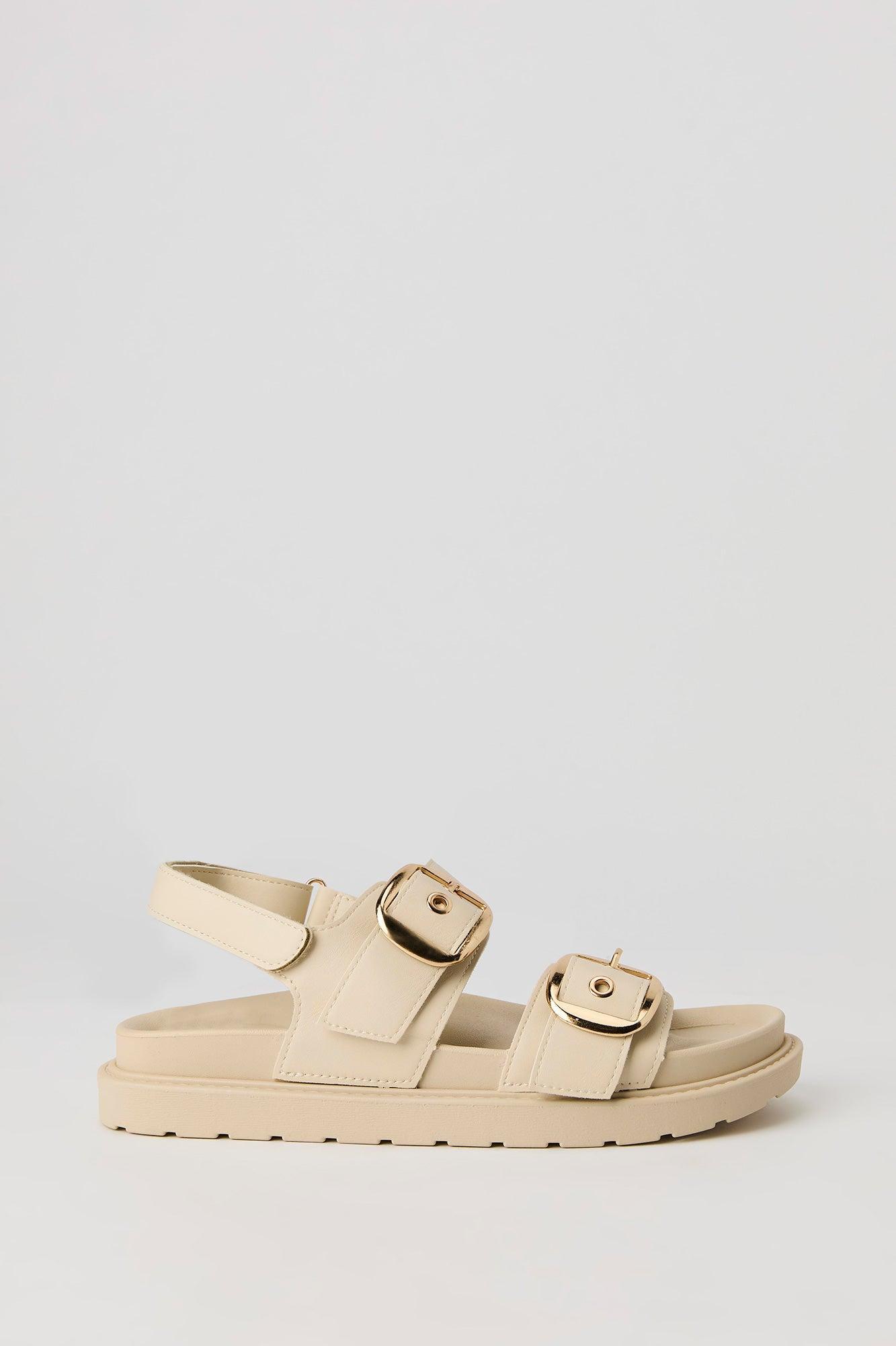 Faux Leather Buckle Sandal Female Product Image