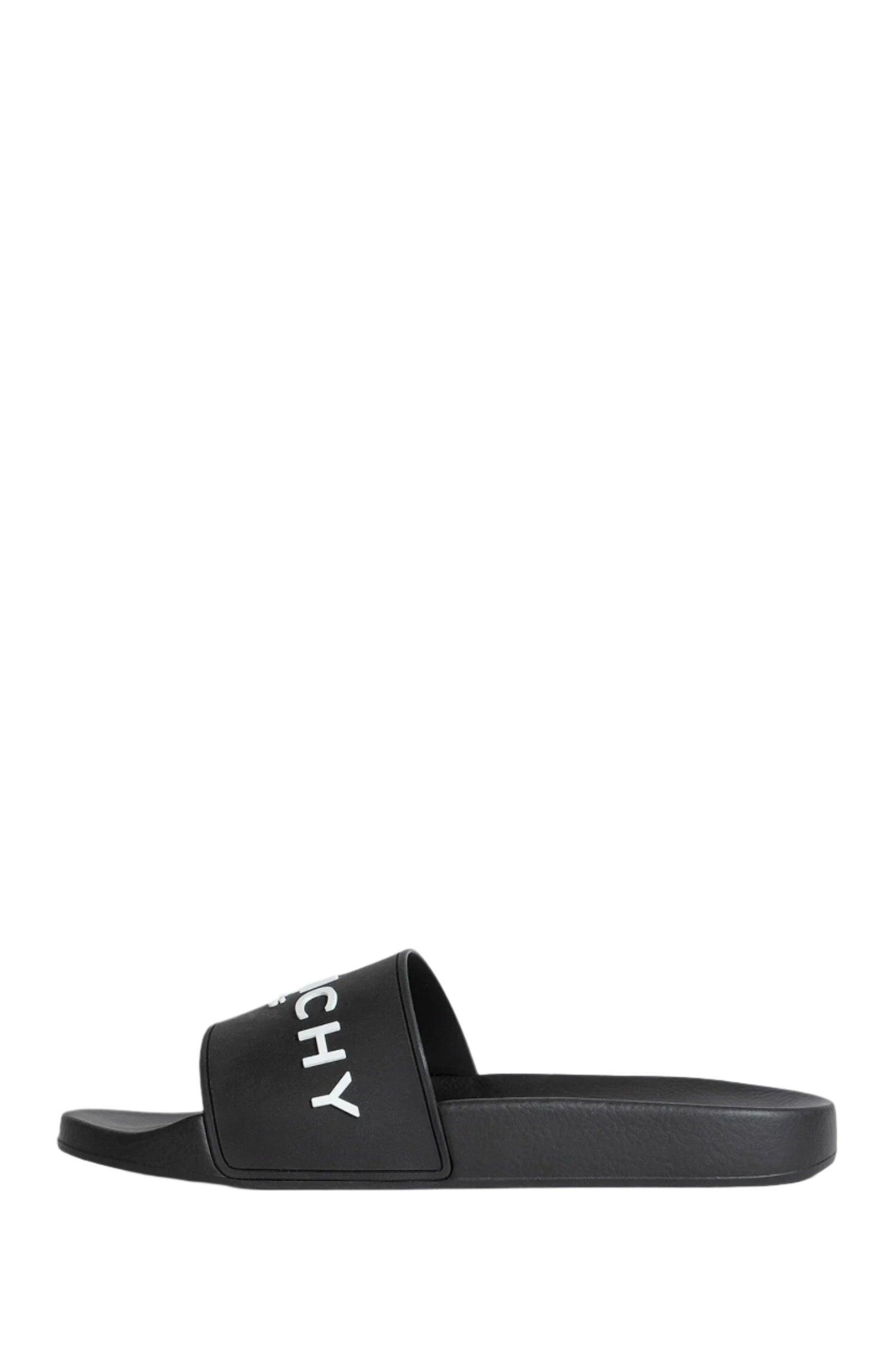 Black Logo-Print Pool Slides Product Image