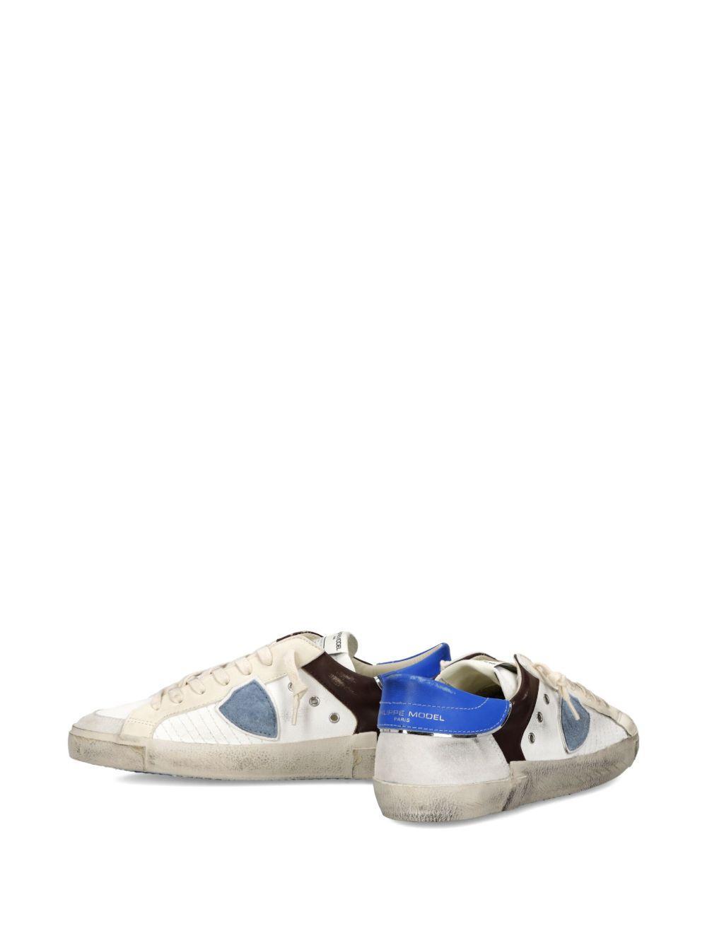 patchwork leather low-top sneakers Product Image