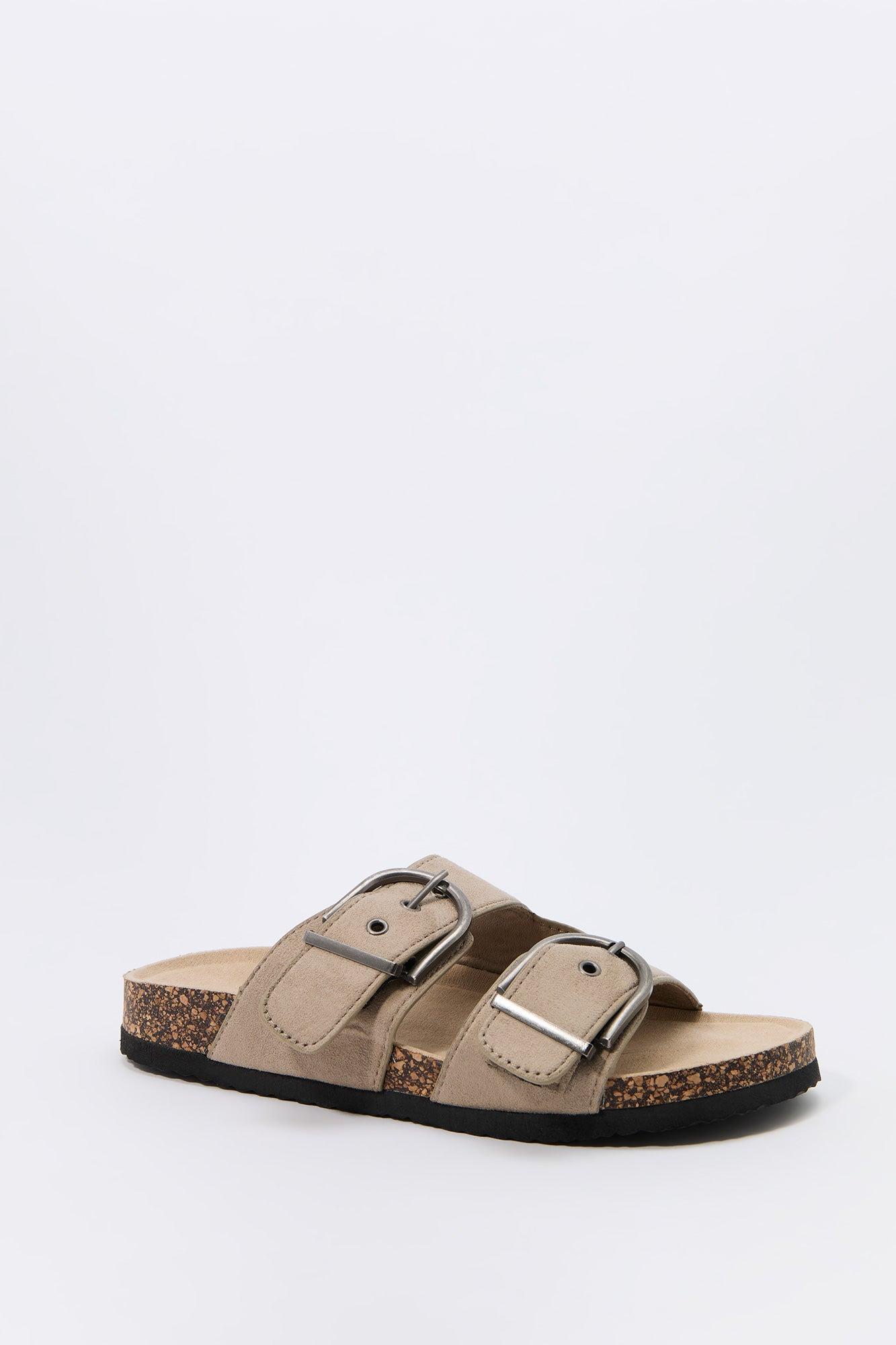 Faux Suede Buckle Cork Sandal Female Product Image