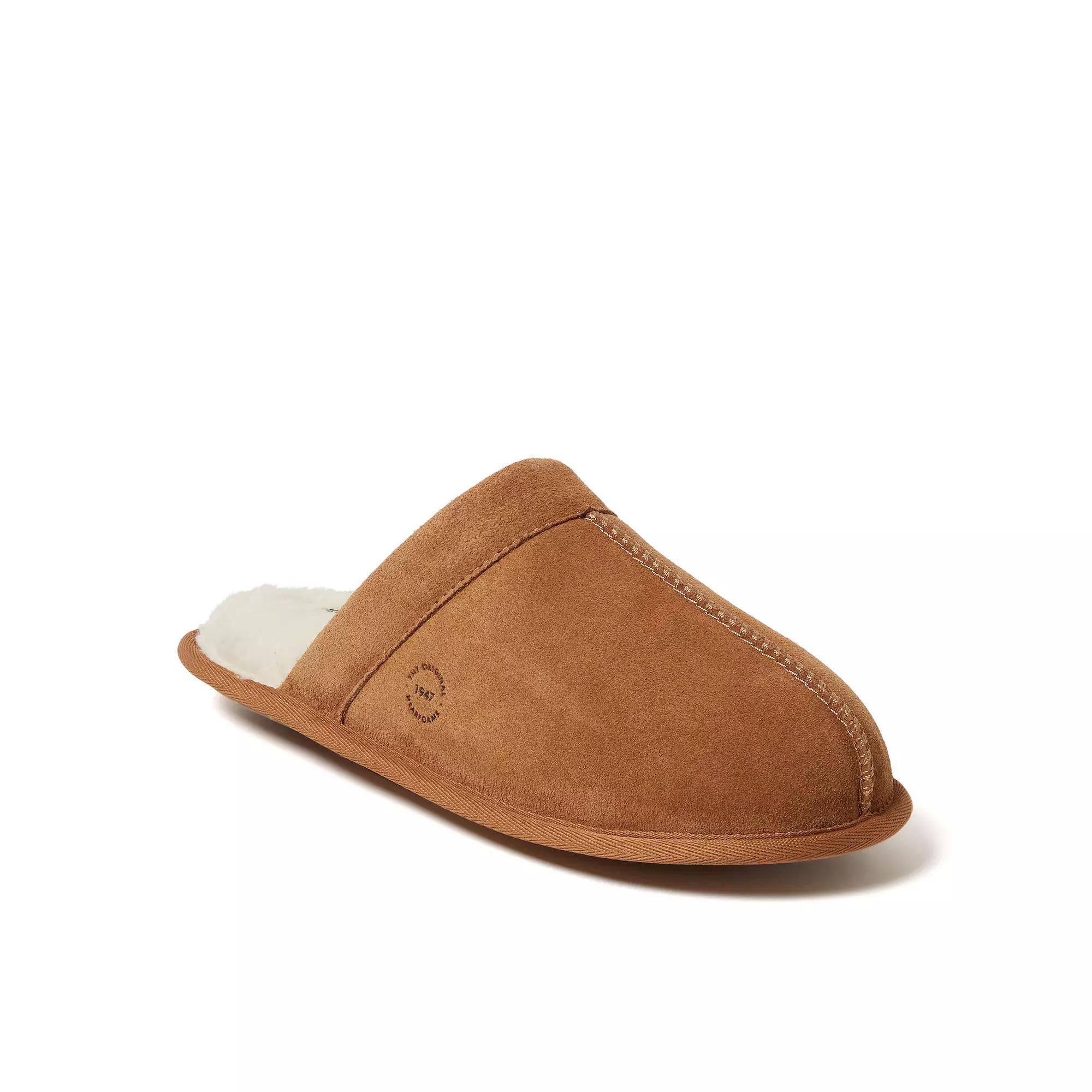 Dearfoams Kirk Men's Suede Scuff Slippers, Size: 8, Brown Product Image