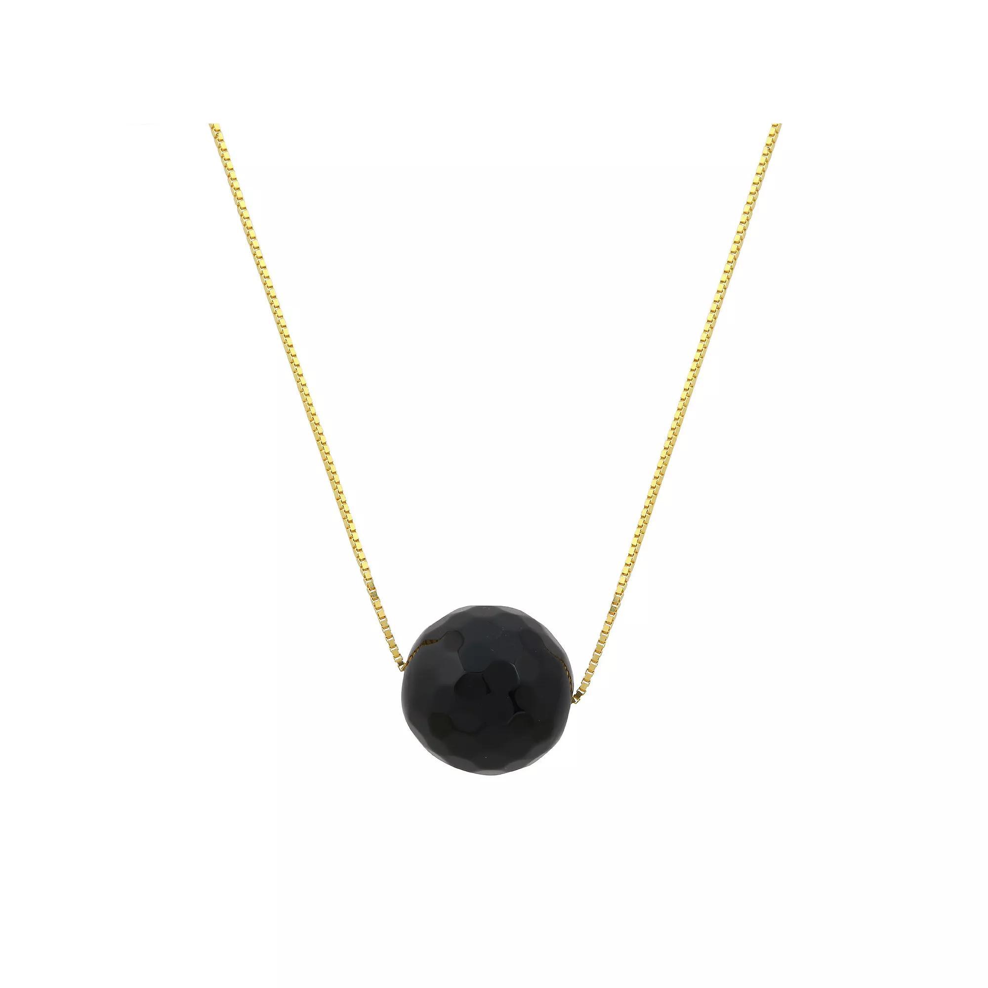 14k Gold Black Onyx Pendant Necklace, Women's, Size: 18" Product Image