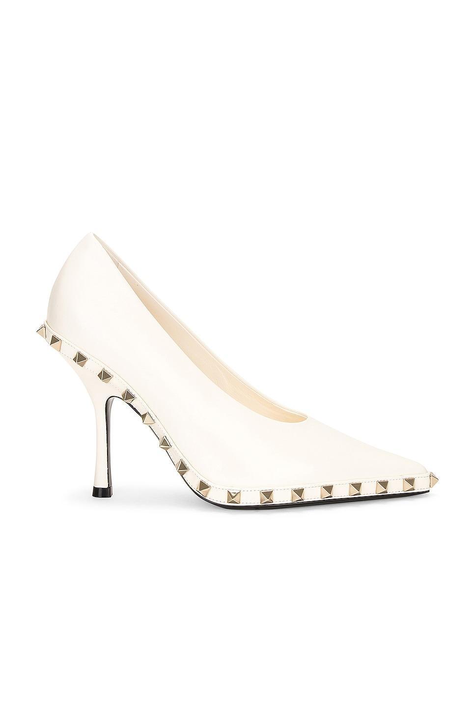 Rockstud Leather Stiletto Pumps Product Image