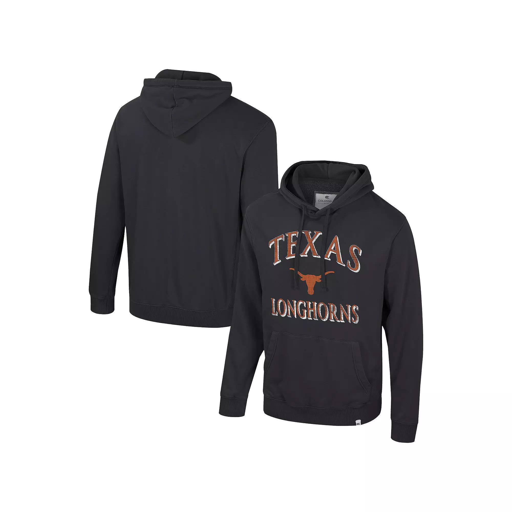 Men's Colosseum Black Texas Longhorns Big & Tall Cap E-Tan Pullover Hoodie, Size: 5XB Product Image