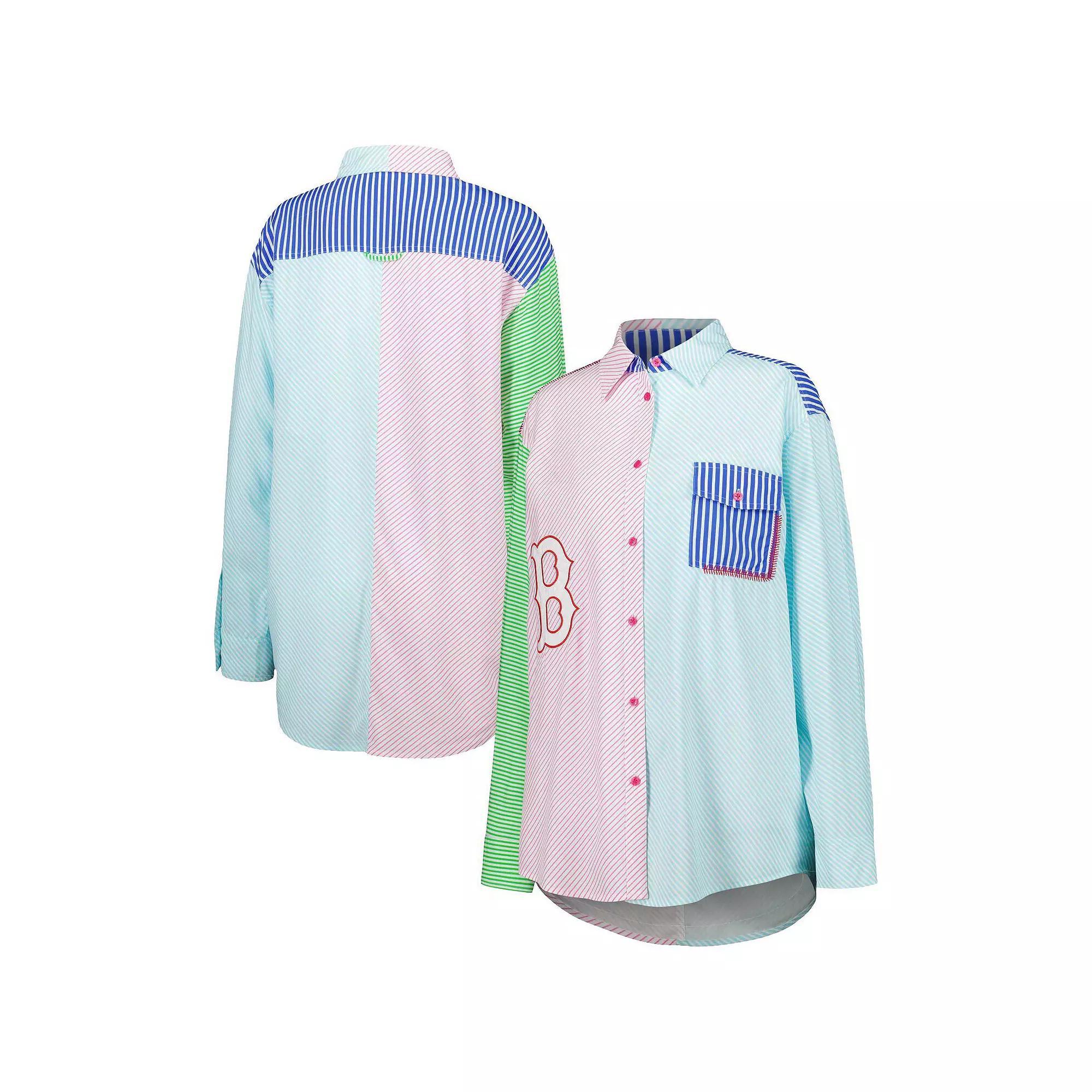 Women's Red/Blue Boston Red Sox Button-Up Shirt, Size: XL Product Image
