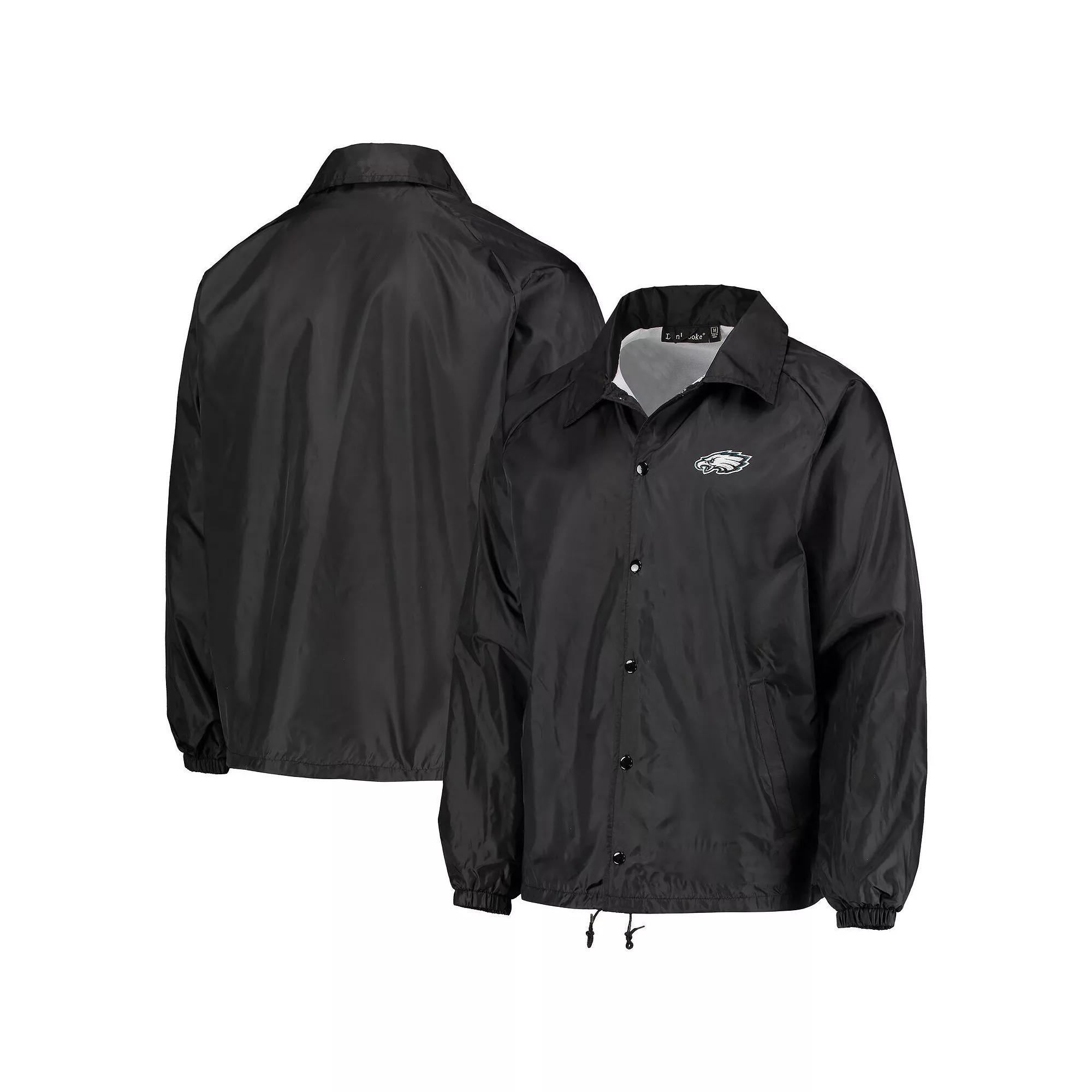 Mens Philadelphia Eagles Coaches Classic Raglan Full-Snap Windbreaker Jacket Product Image