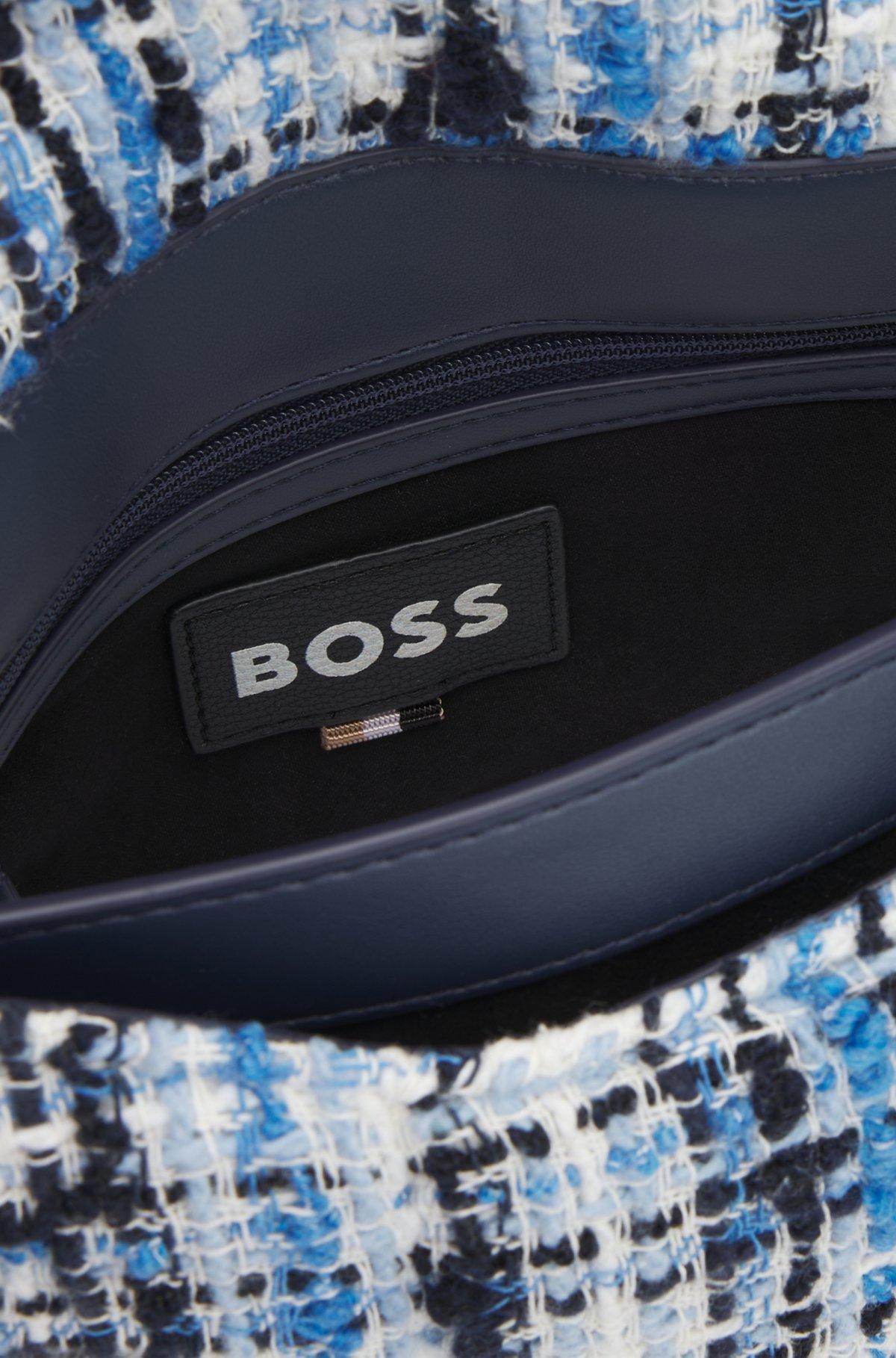 BOSS - Multicolored-tweed shoulder bag with Double B monogram - Patterned Product Image