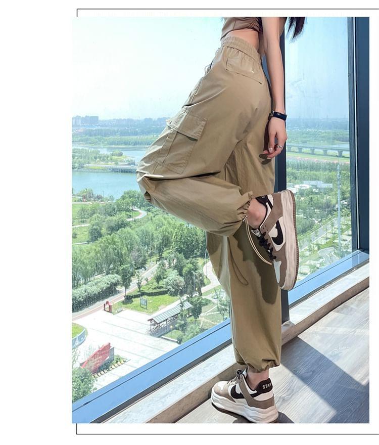 High Rise Plain Harem Cargo Pants (Various Designs) Product Image