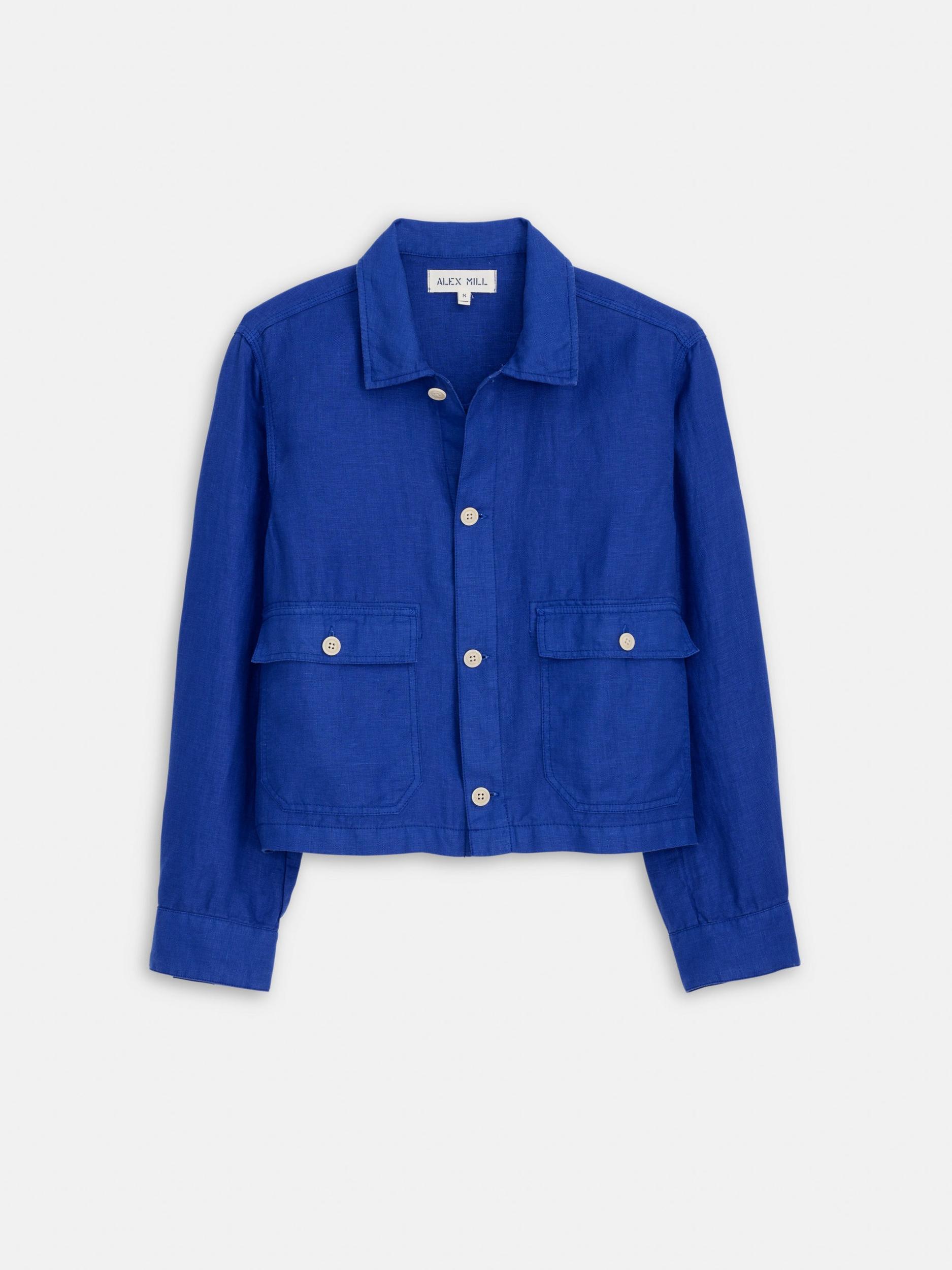 Cropped Work Jacket In Linen Product Image